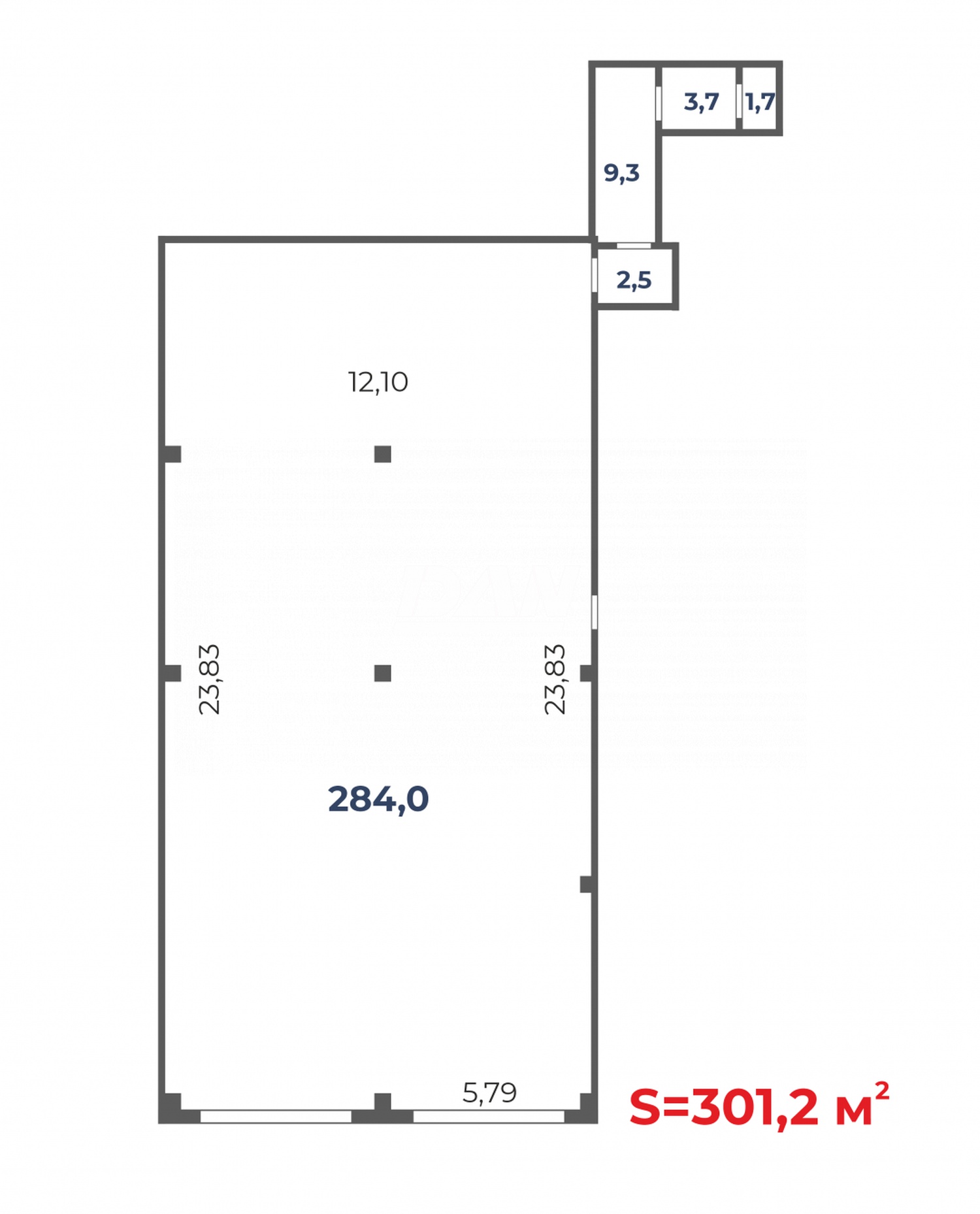 Склад 301 м²