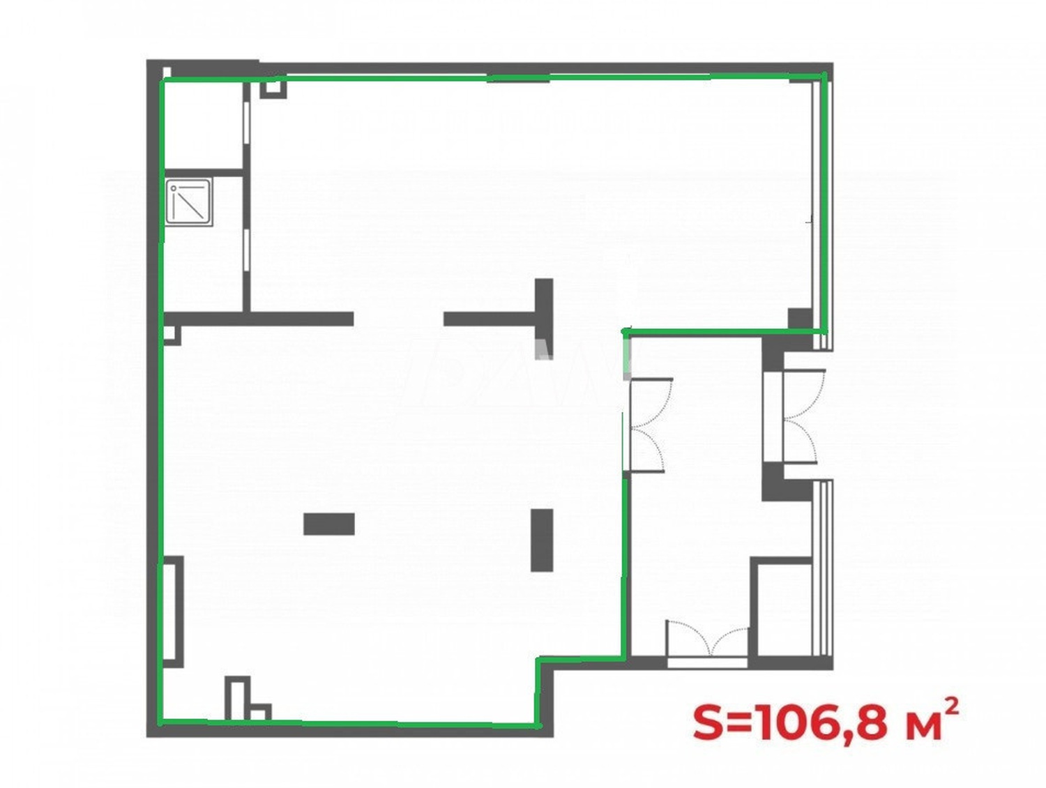 Помещение свободного назначения 123 м²