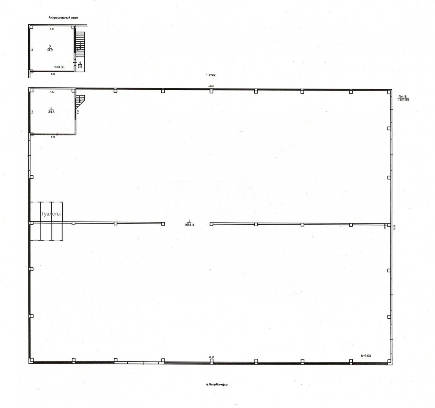 Помещение свободного назначения 1000 м²