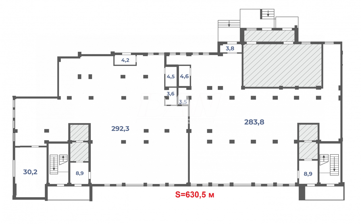 Торговое помещение 630,5 м²