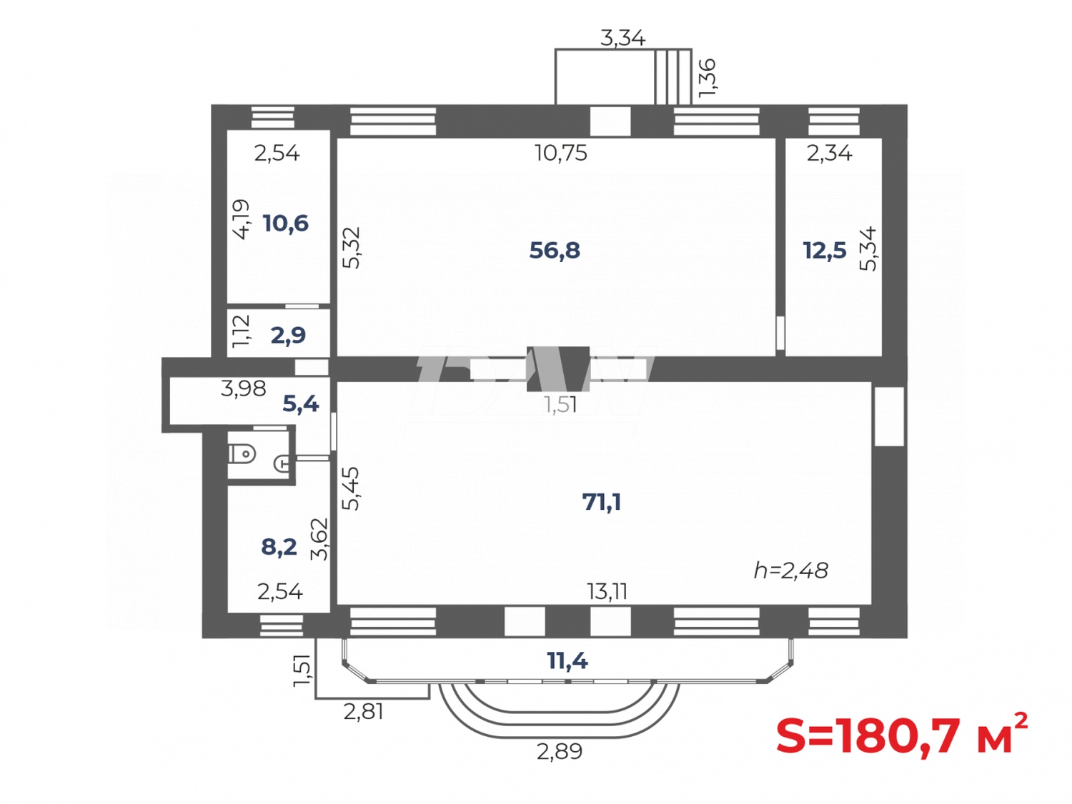 Торговое помещение 180 м²