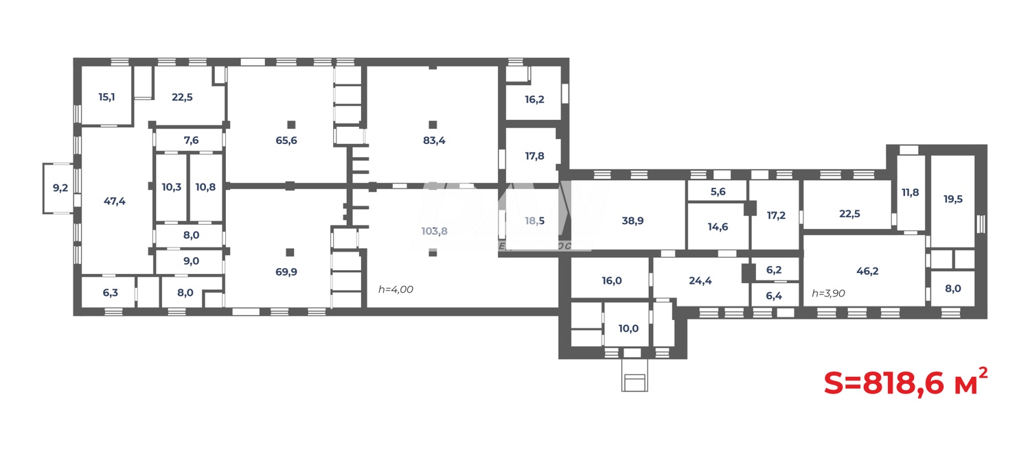 Помещение свободного назначения 818,6 м²