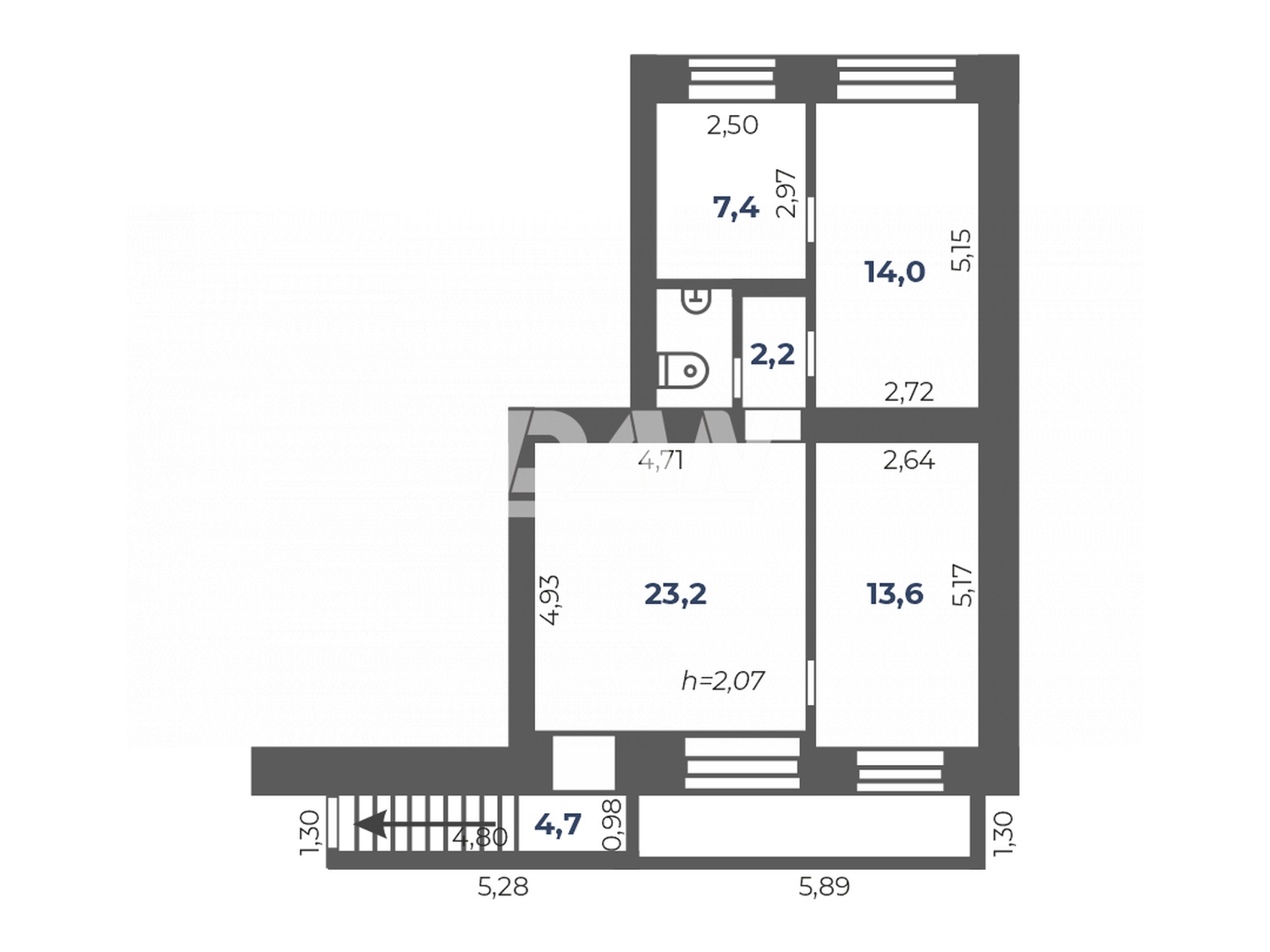 Торговое помещение 68 м²