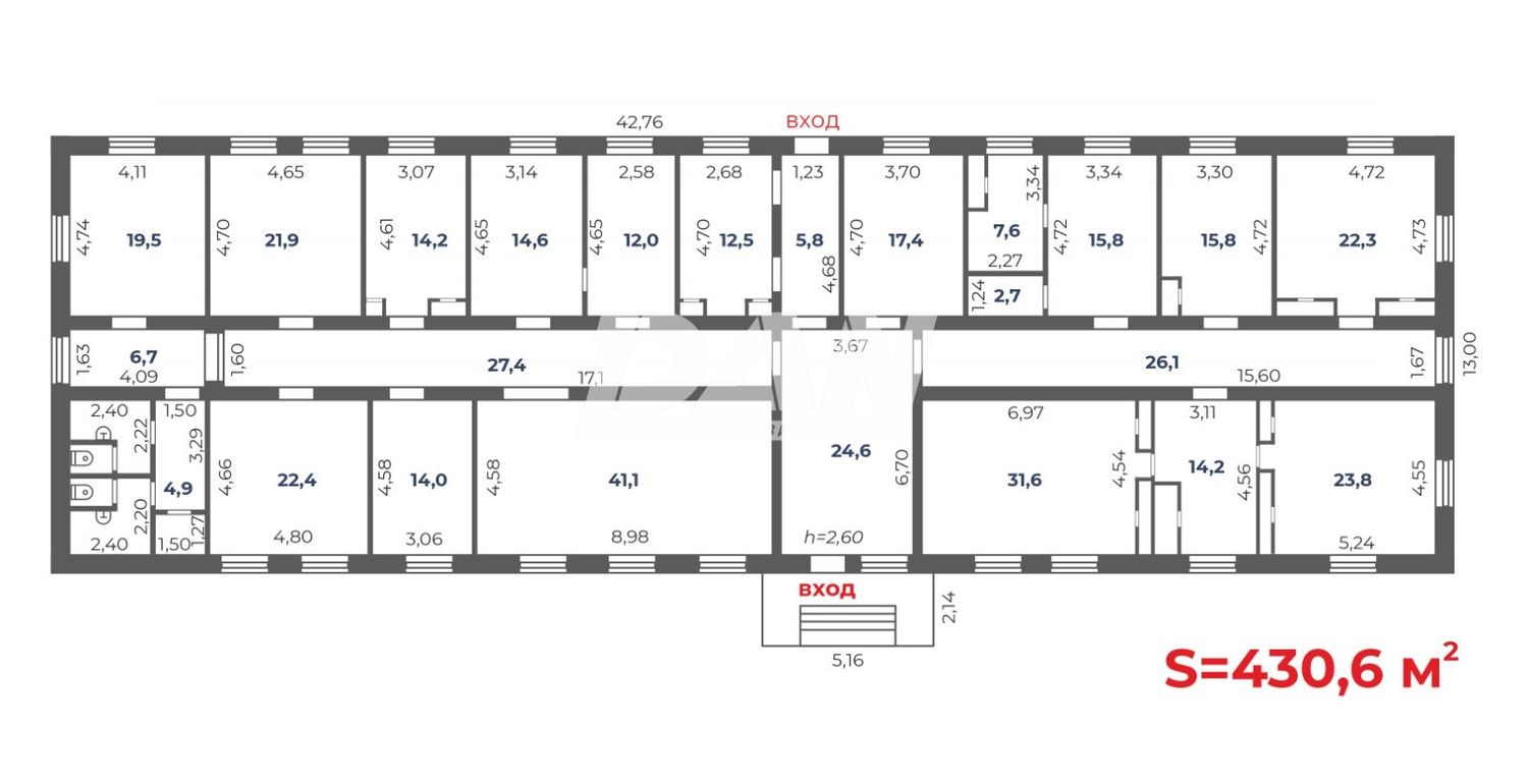 Помещение свободного назначения 430,6 м²