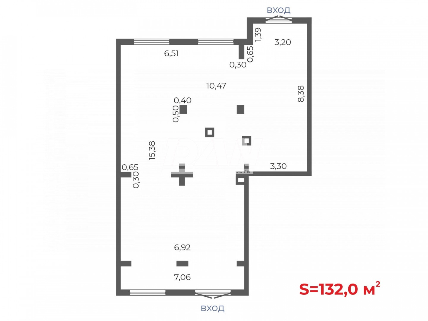 Торговое помещение 132 м²