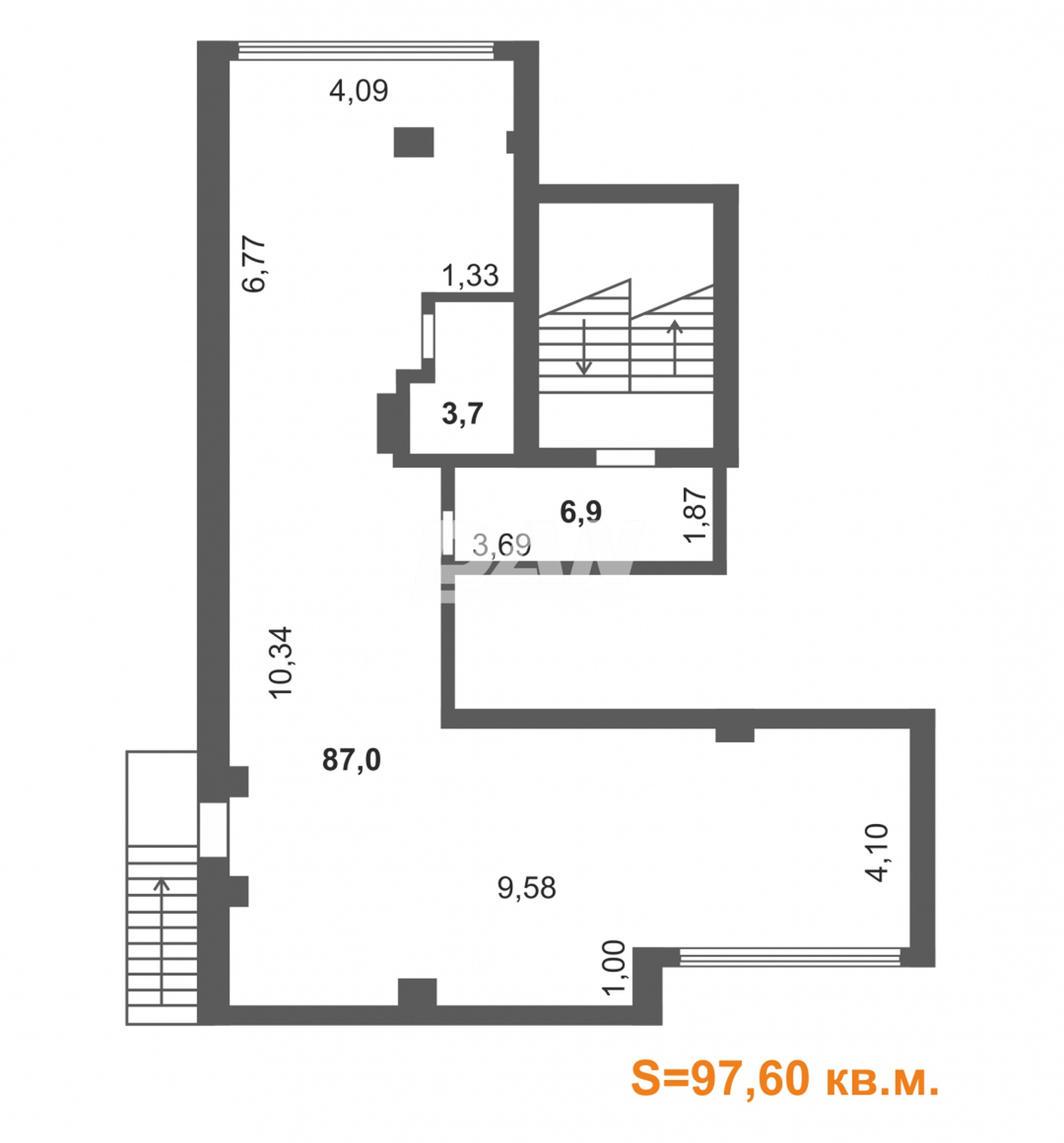 Торговое помещение 97,6 м²
