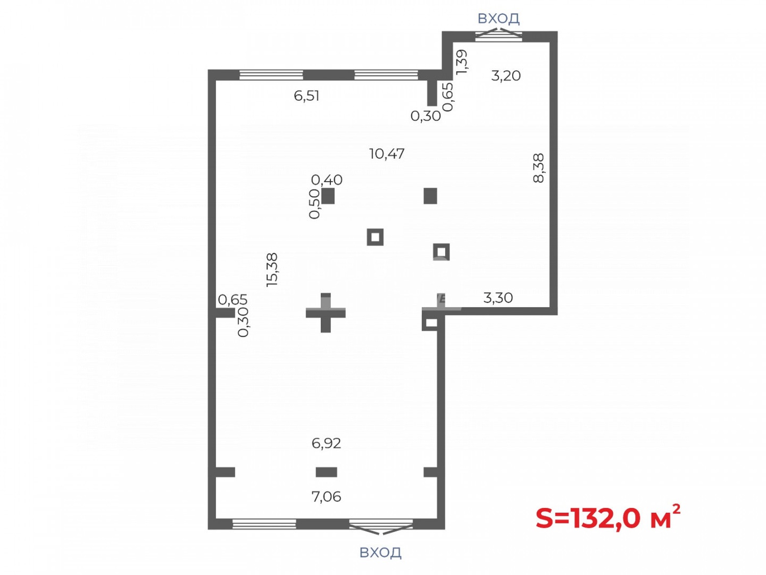 Торговое помещение 132 м²