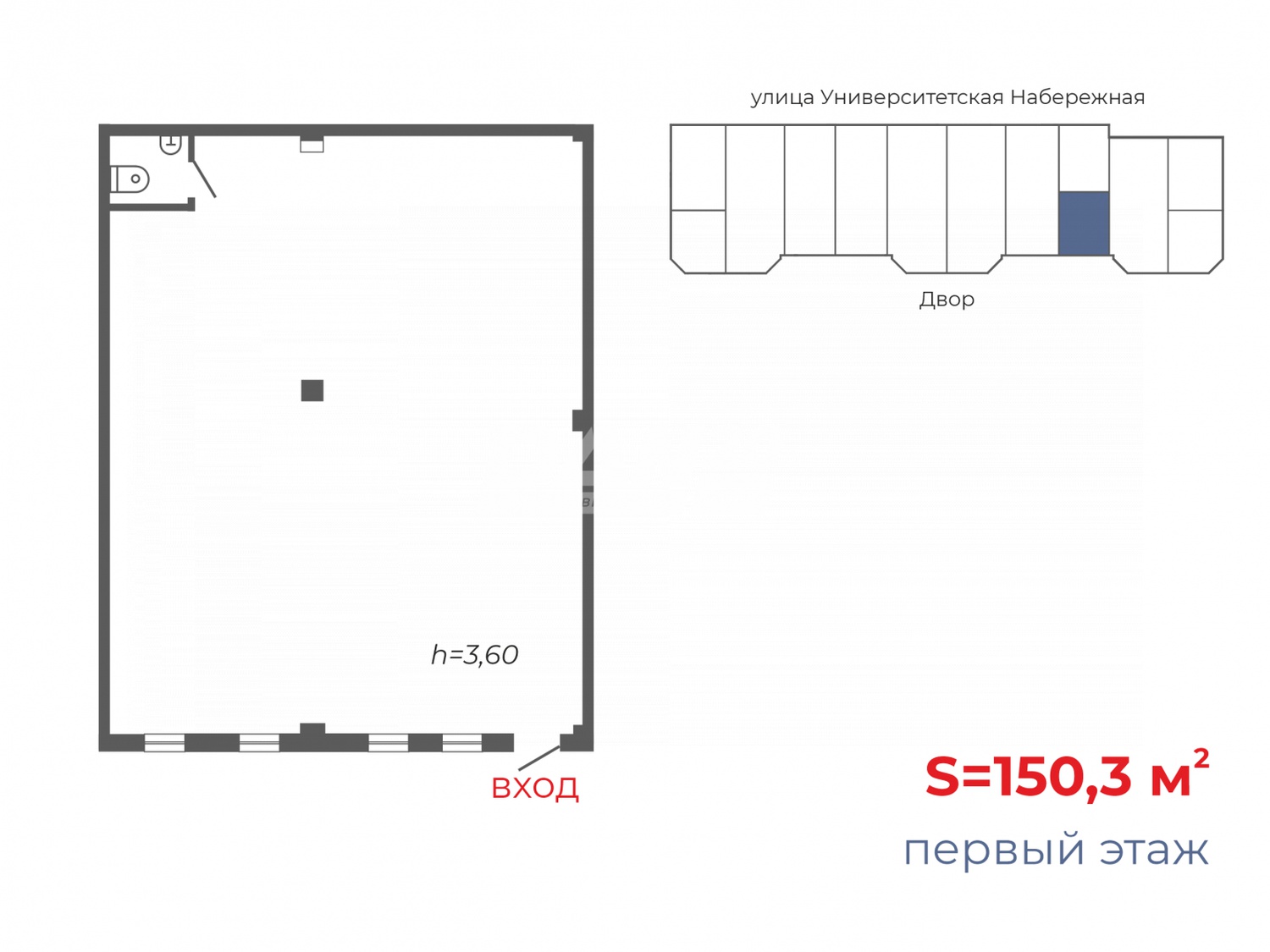 Торговая площадь 150,3 м²