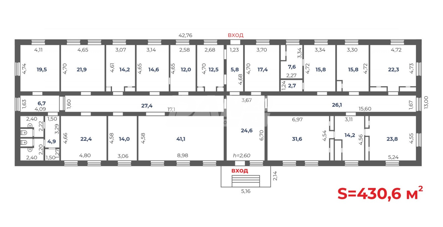 Помещение свободного назначения 430,6 м²