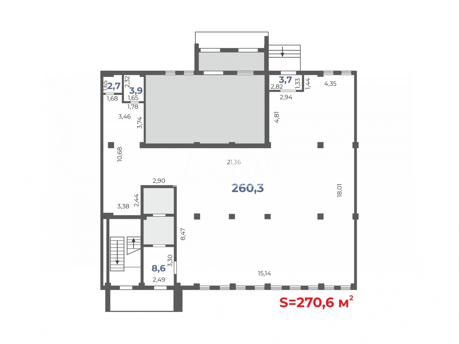 Торговое помещение 270 м²