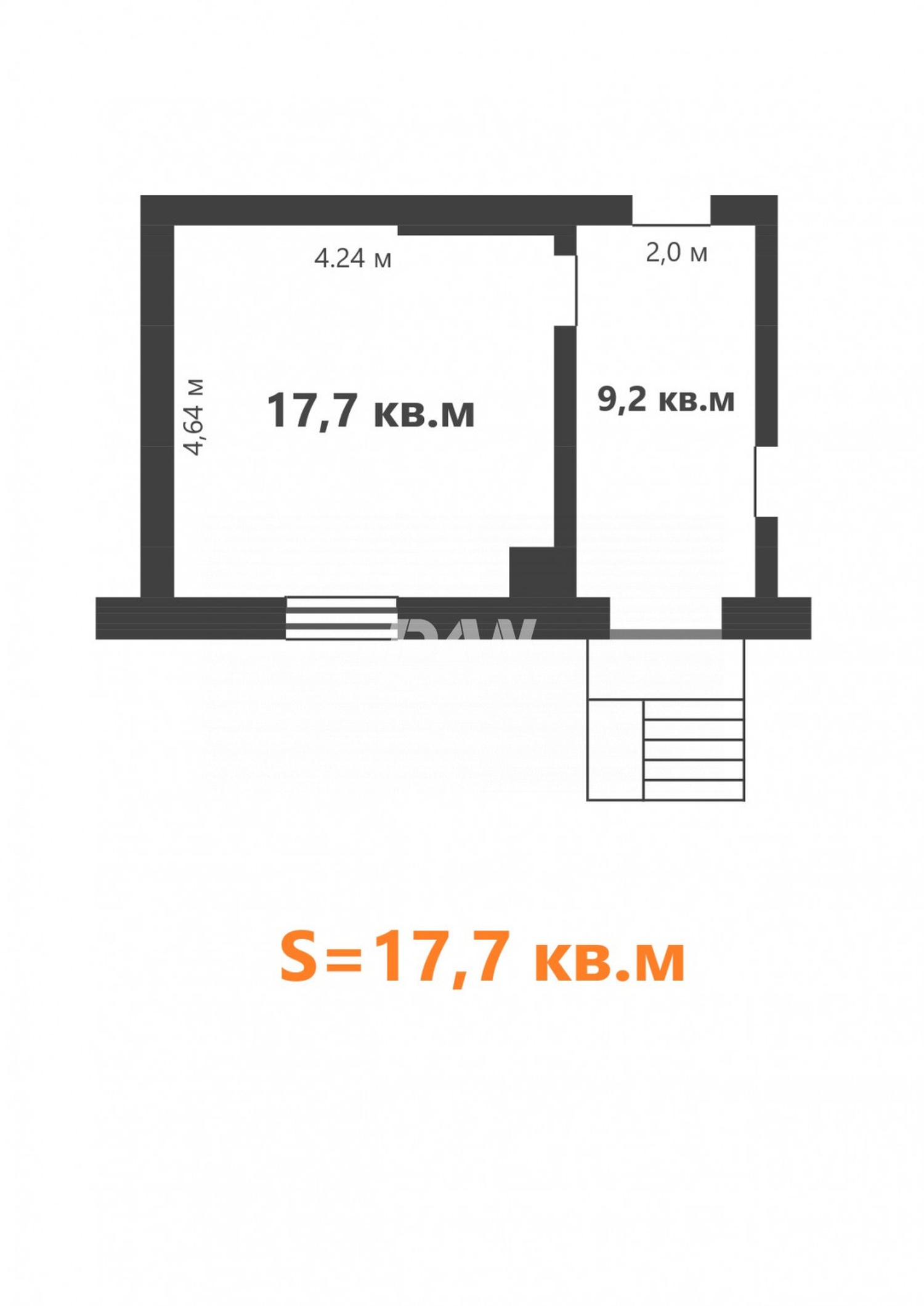 Торговое помещение 27 м²