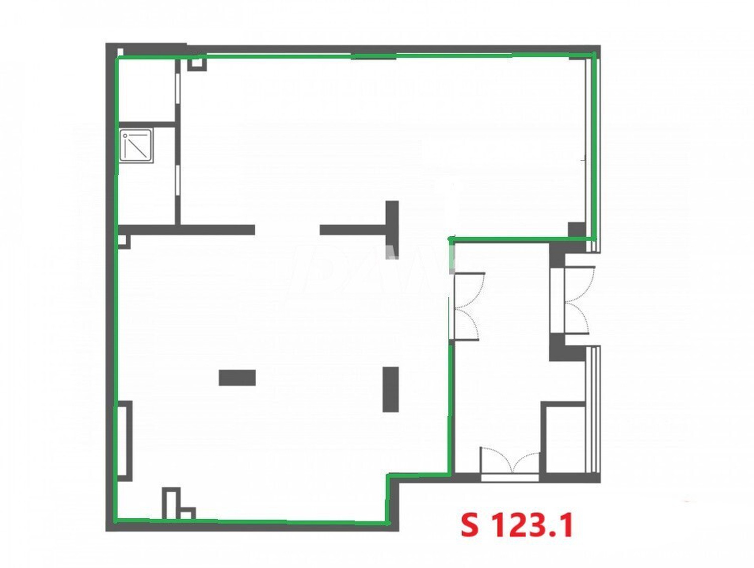 Торговое помещение 123 м²