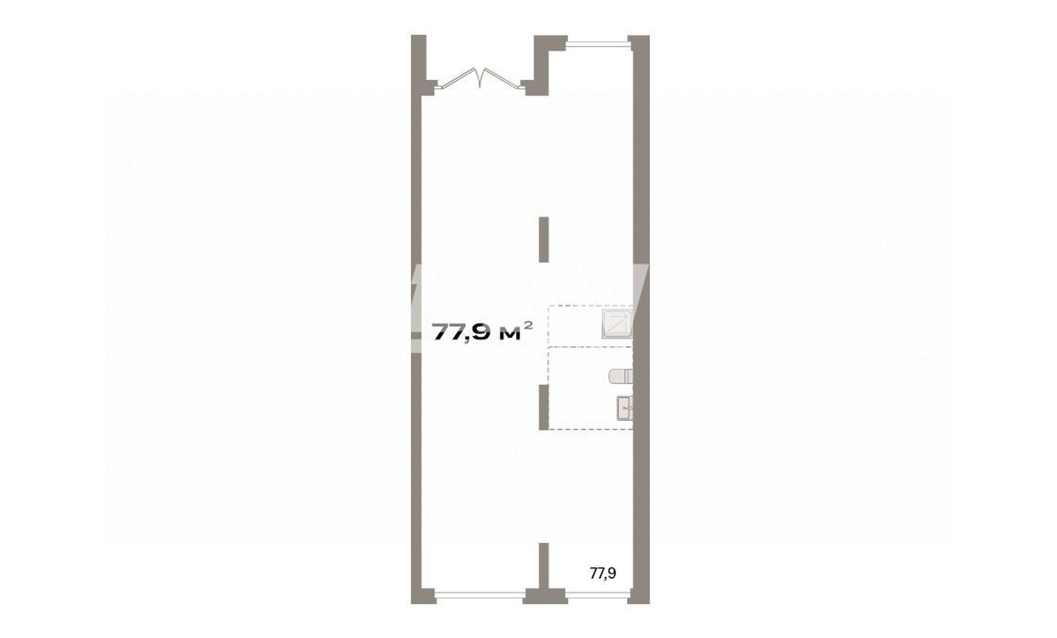 Торговая площадь 77,9 м²