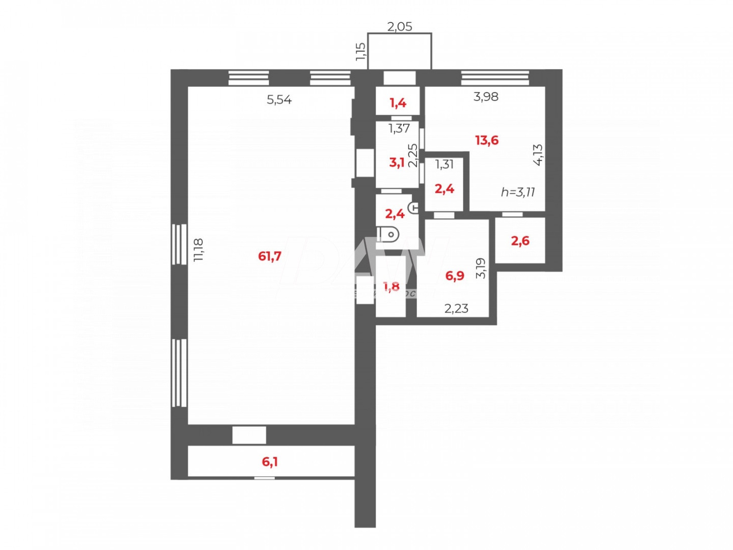 Торговая площадь 102 м²