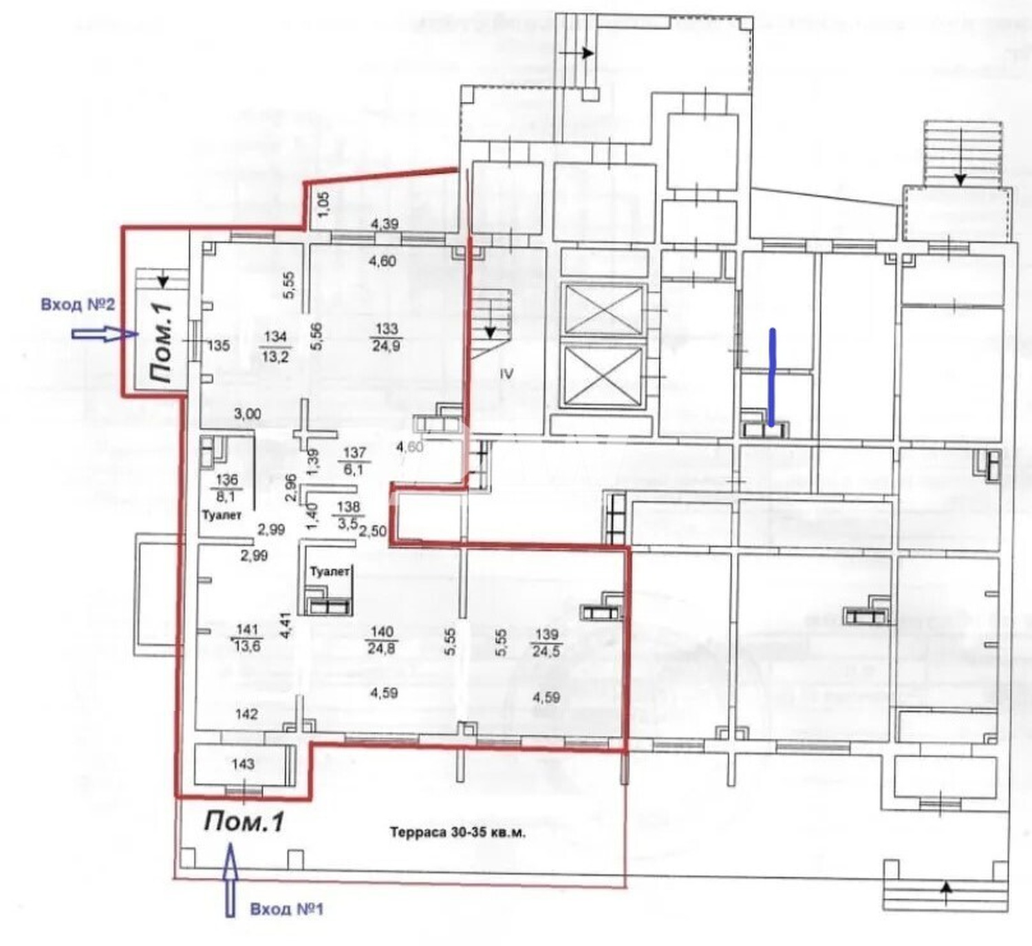 Помещение свободного назначения 126,3 м²