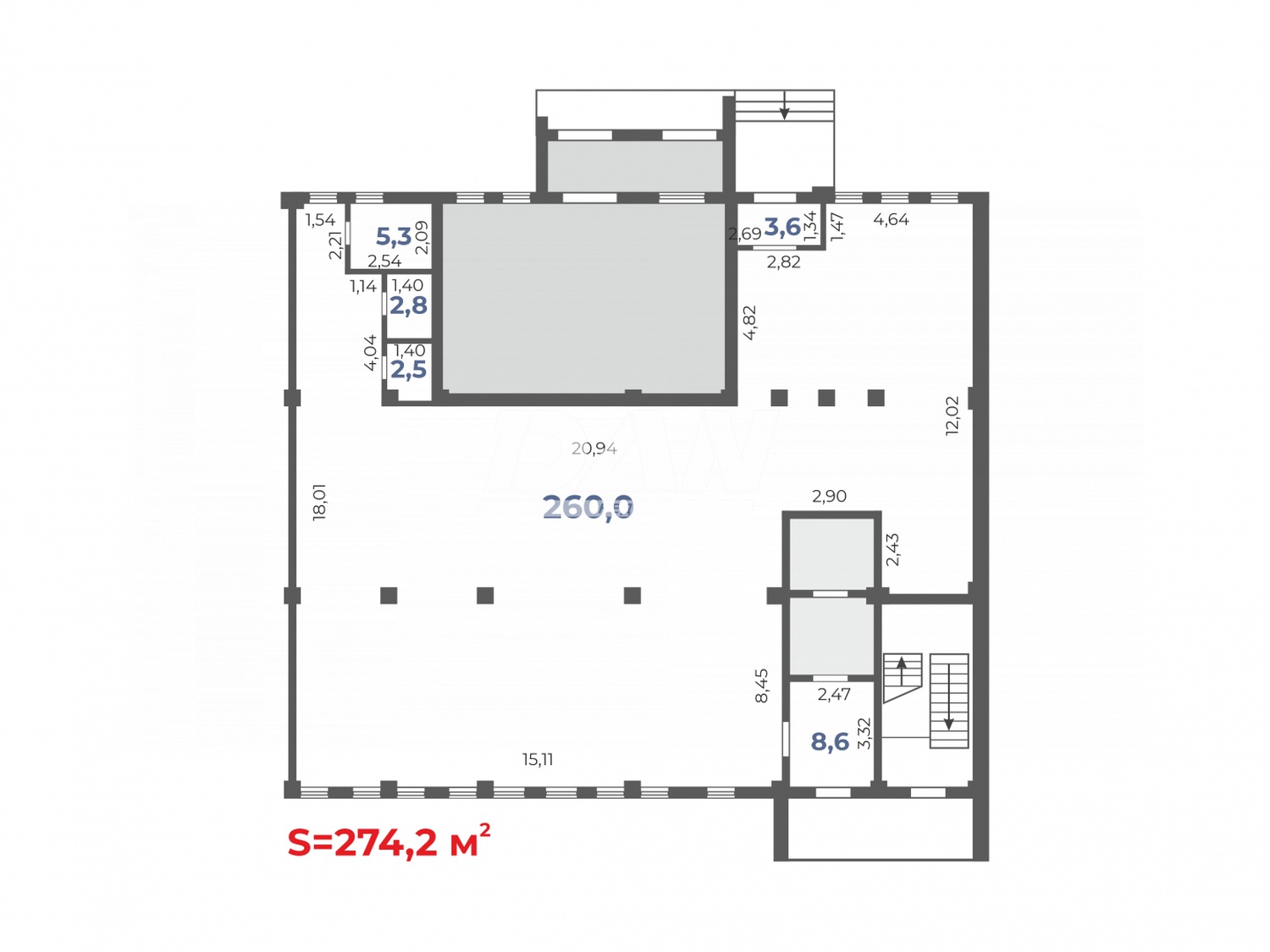 Торговое помещение 270 м²