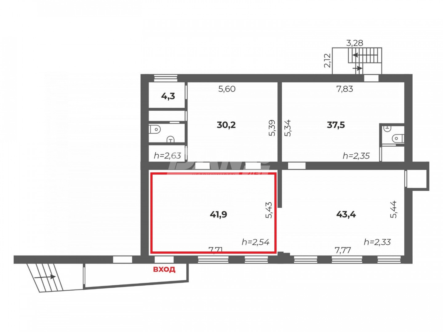 Помещение свободного назначения 41,9 м²