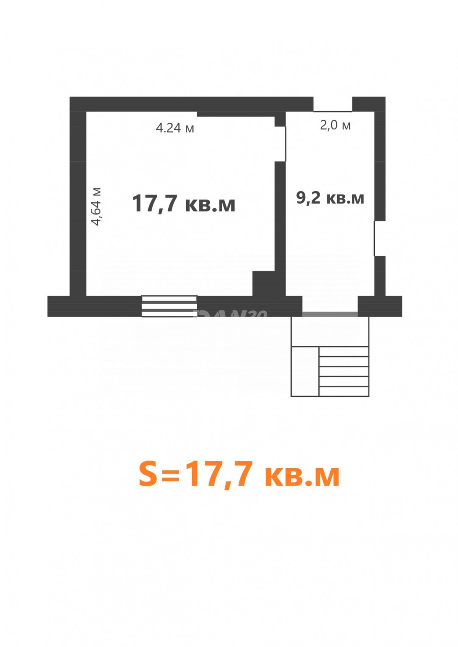 Торговое помещение 27 м²