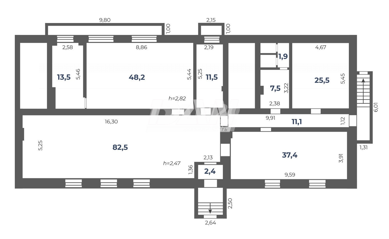 Помещение свободного назначения 245 м²