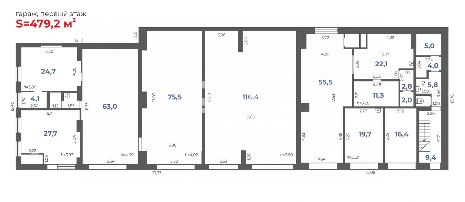 Производственное помещение 1734 м²