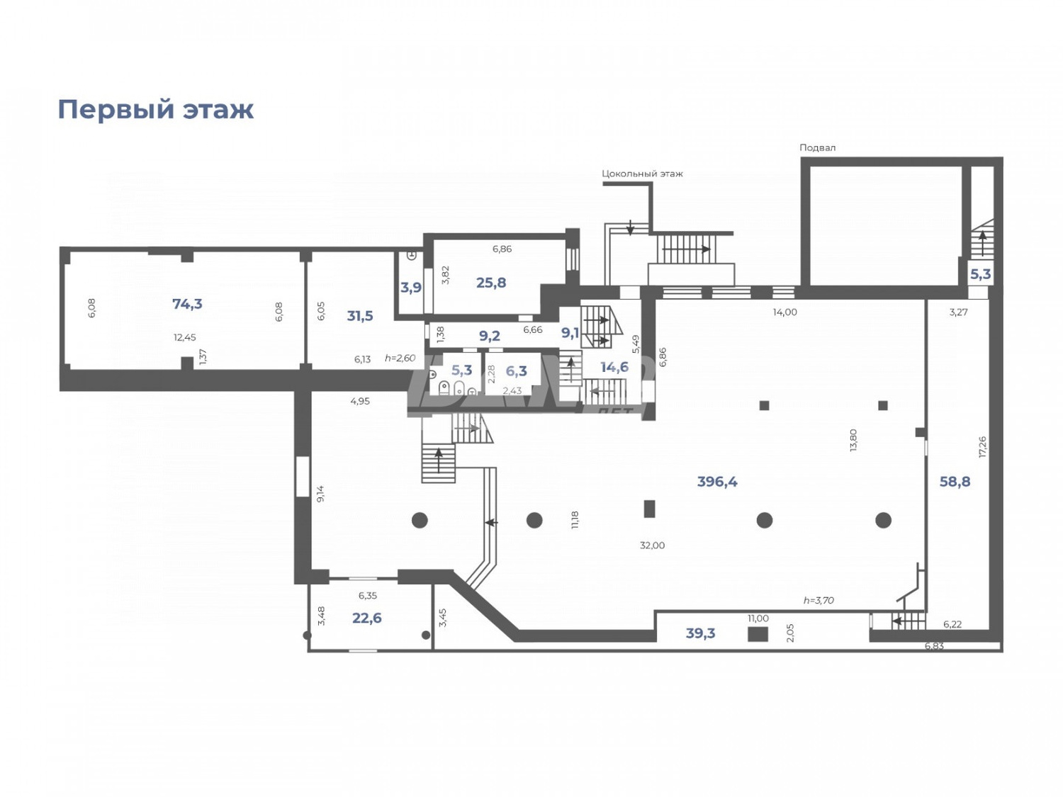 Помещение свободного назначения 1536,8 м²