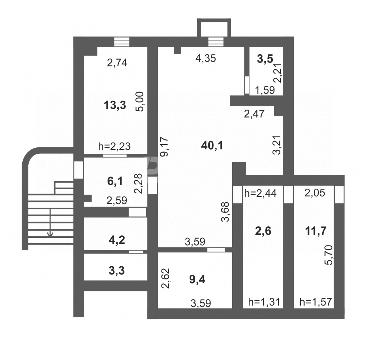 Торговая площадь 95 м²