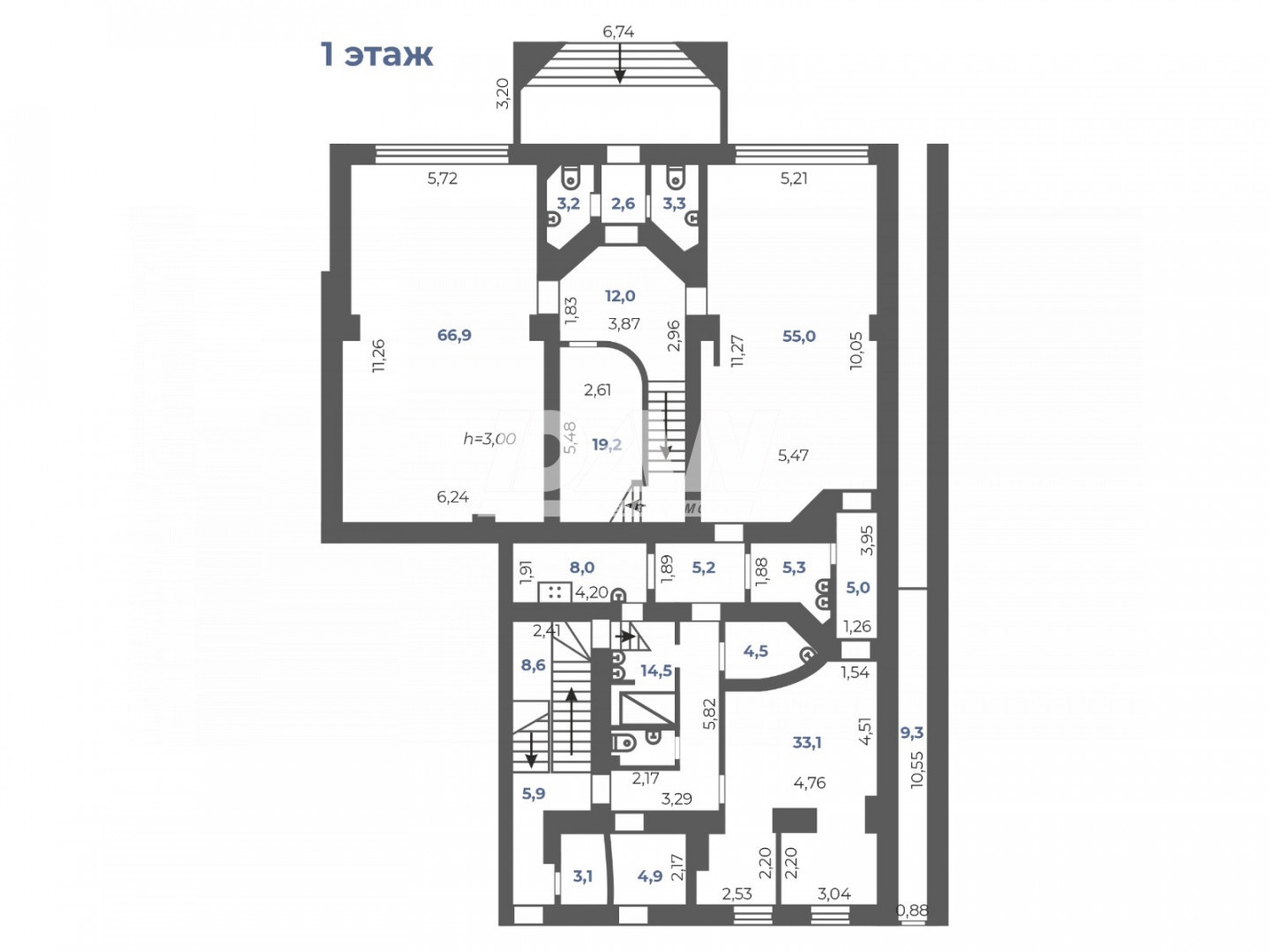 Помещение свободного назначения 837,5 м²