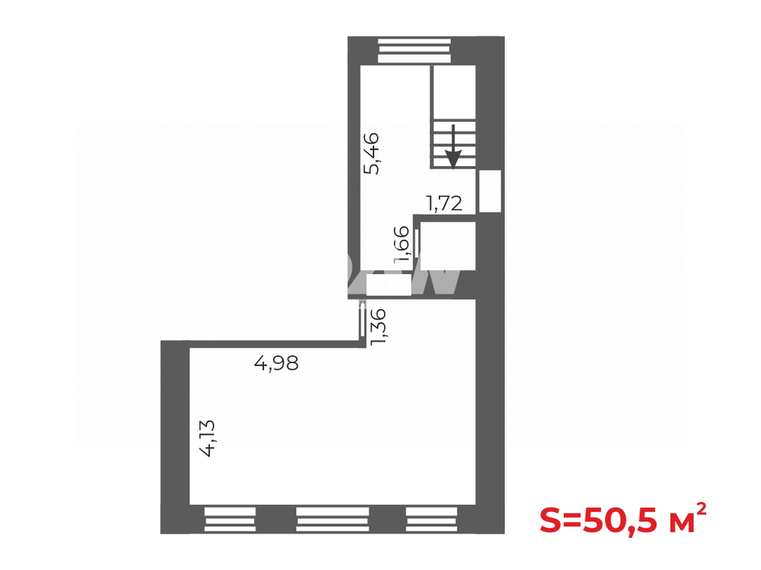 Торговое помещение 50,5 м²