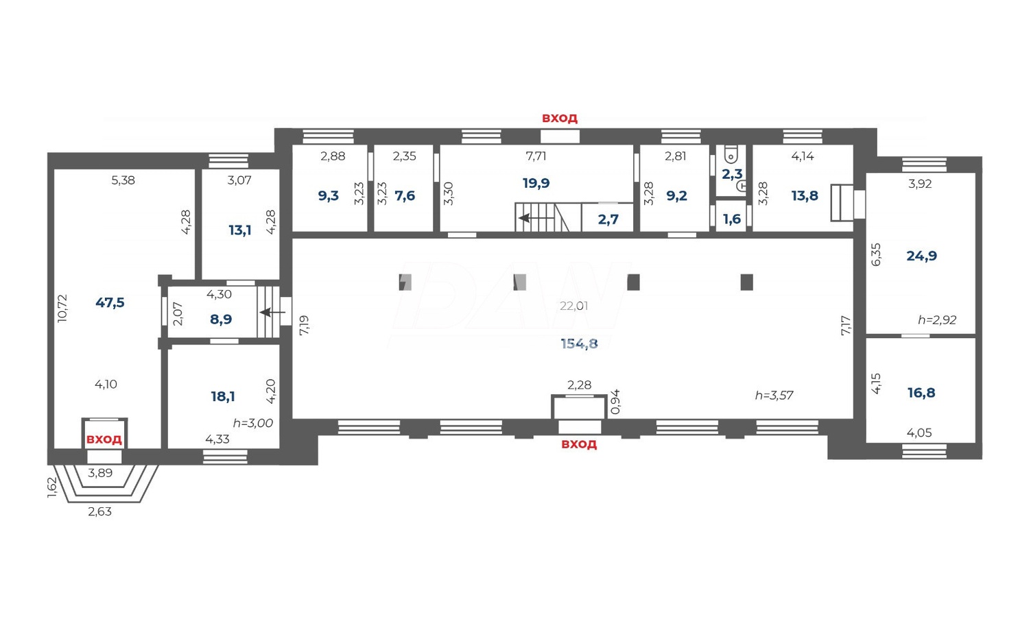 Помещение свободного назначения 353 м²