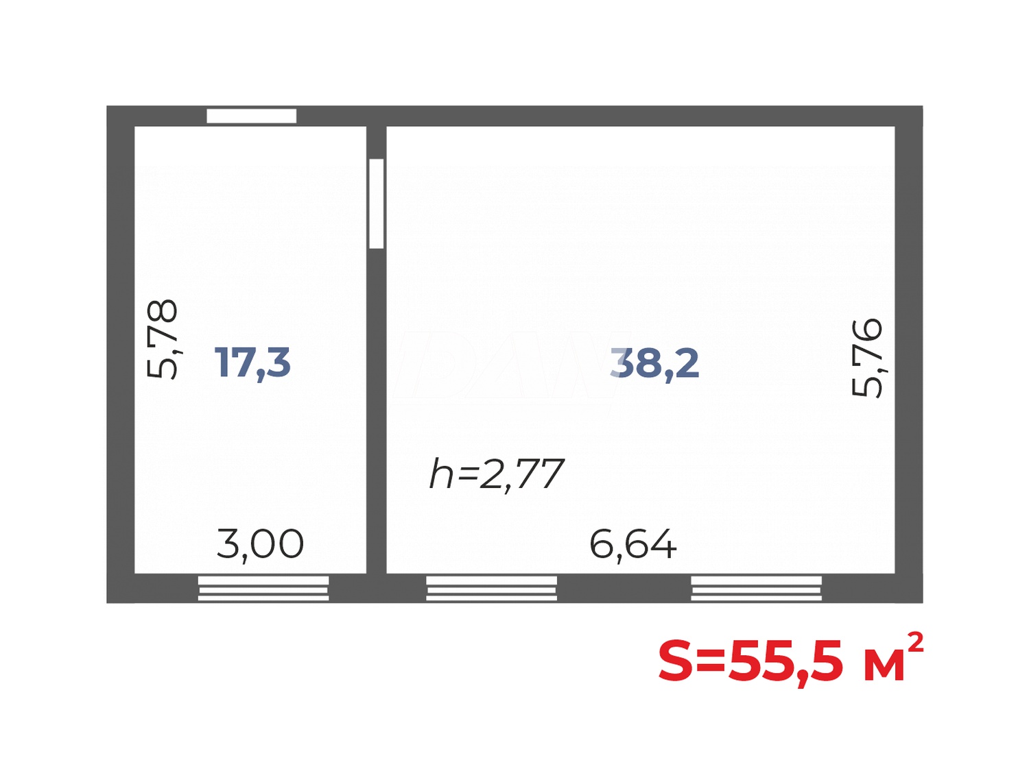 Торговая площадь 56 м²