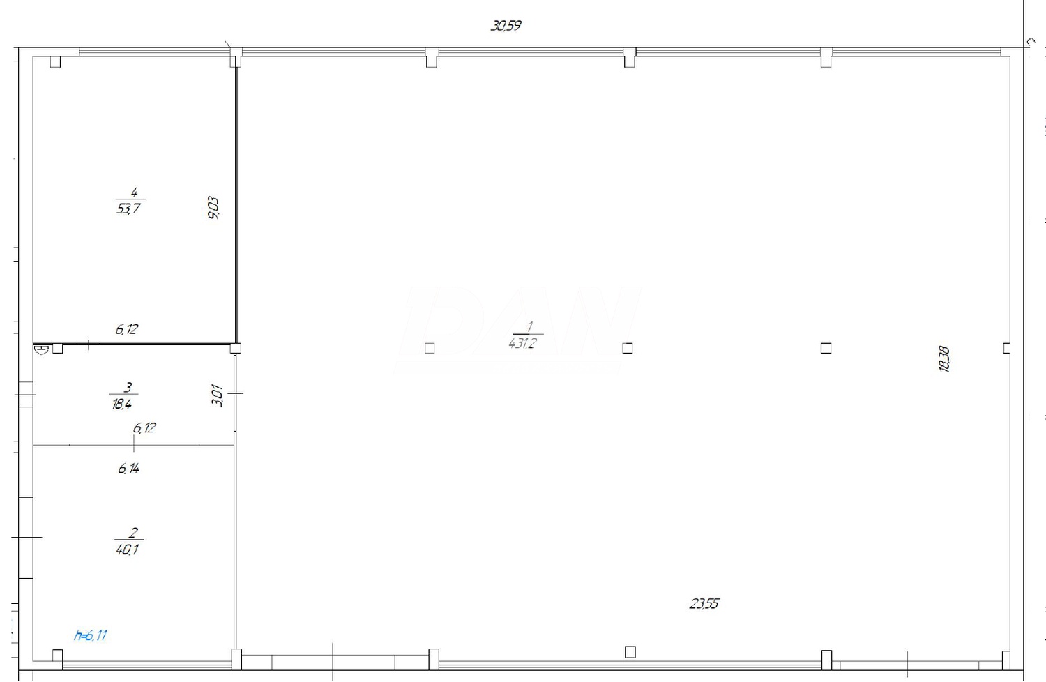 Производственное помещение 1178 м²