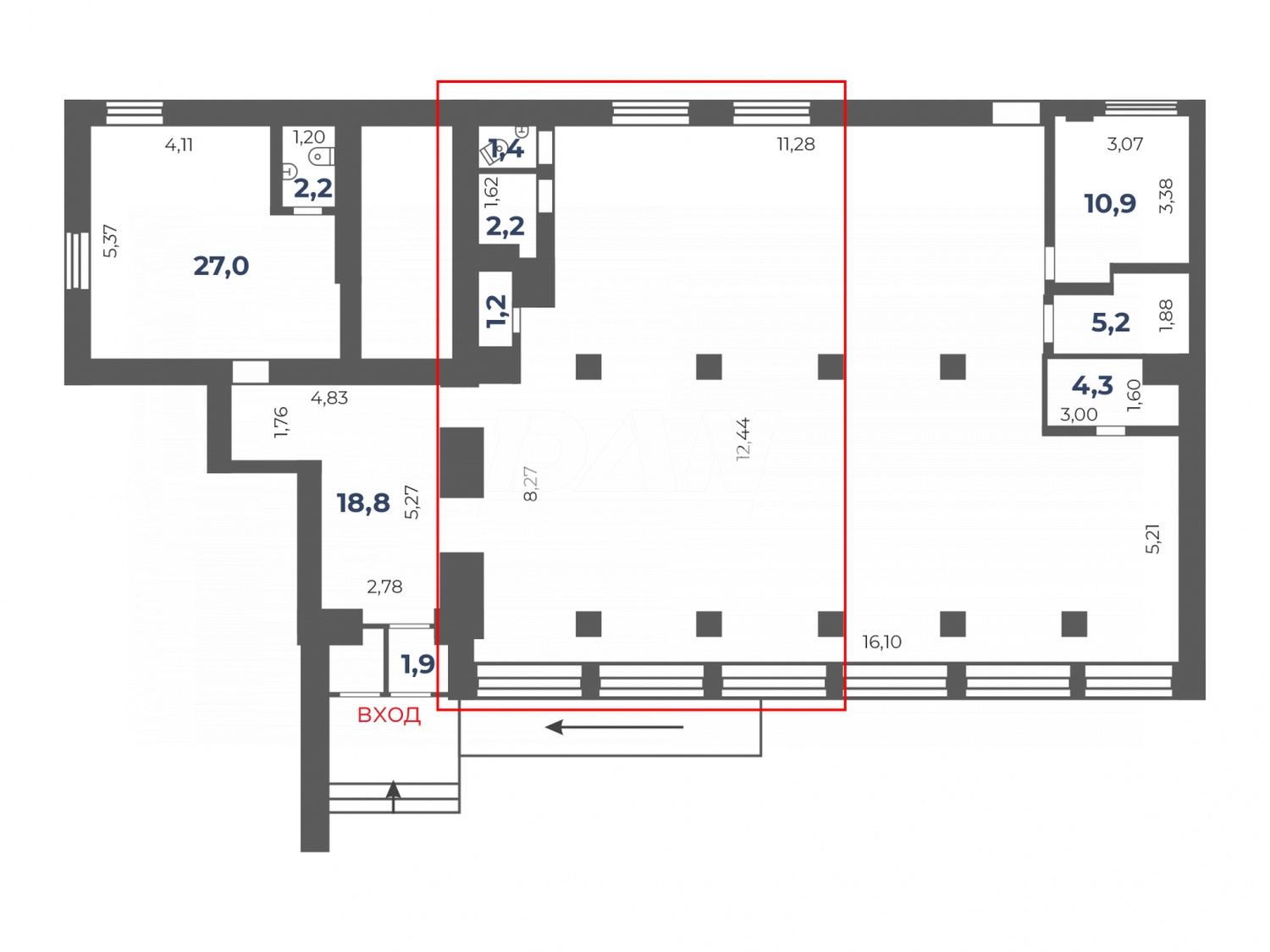 Торговое помещение 110 м²