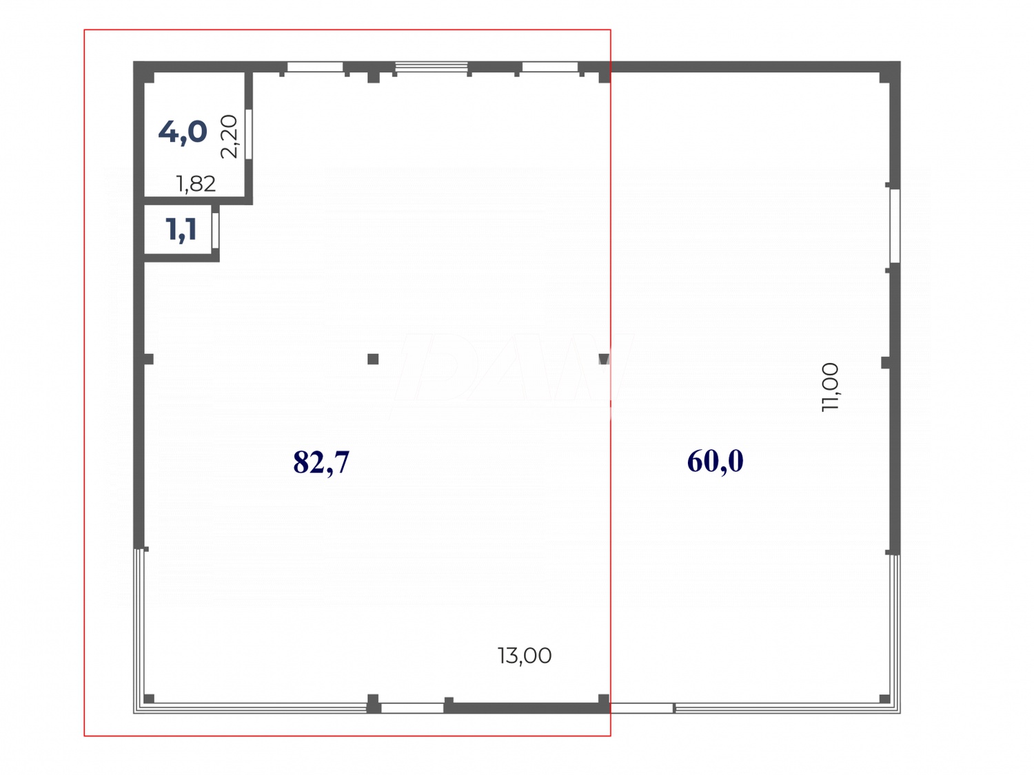 Торговое помещение 82,7 м²