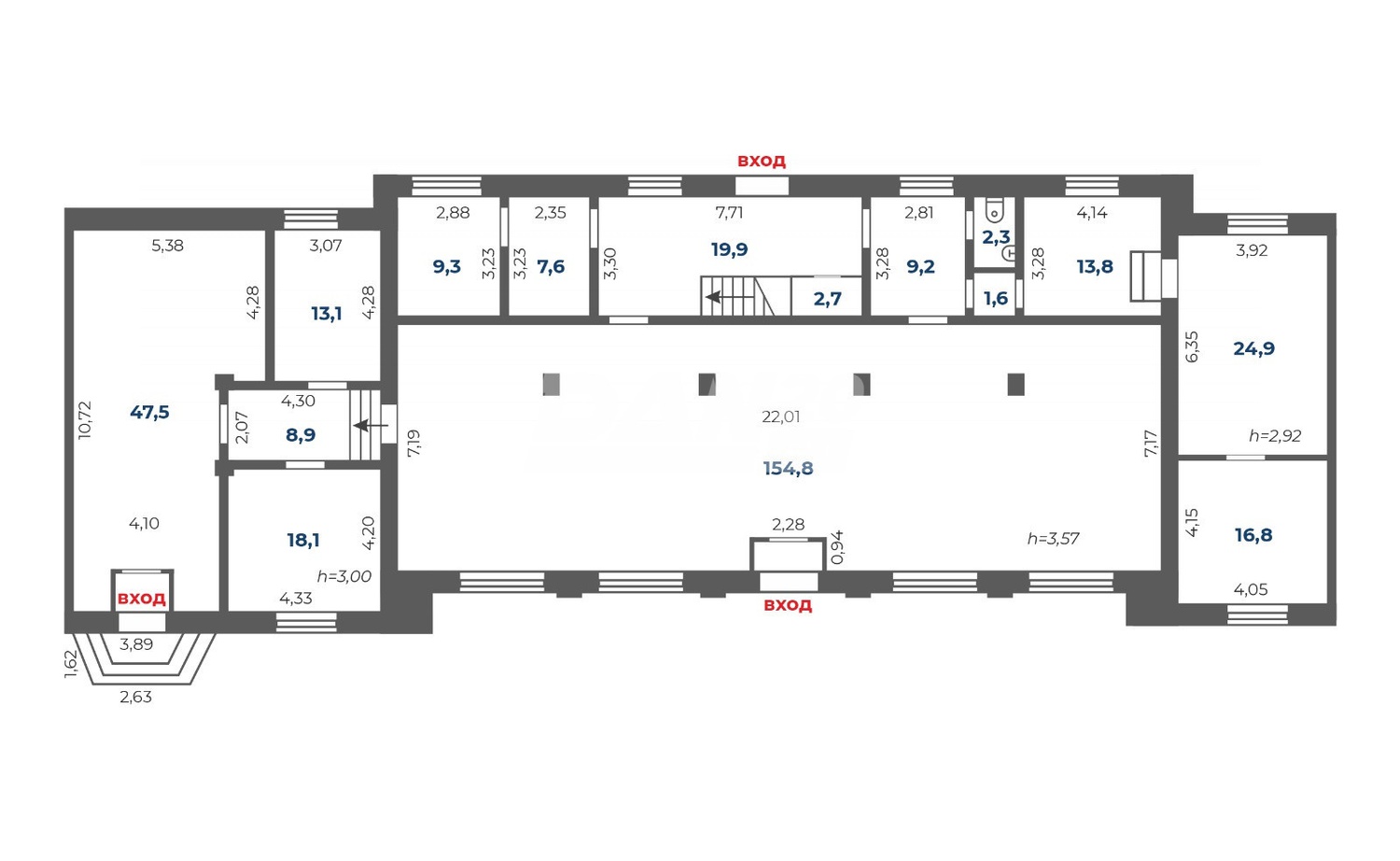 Помещение свободного назначения 353 м²