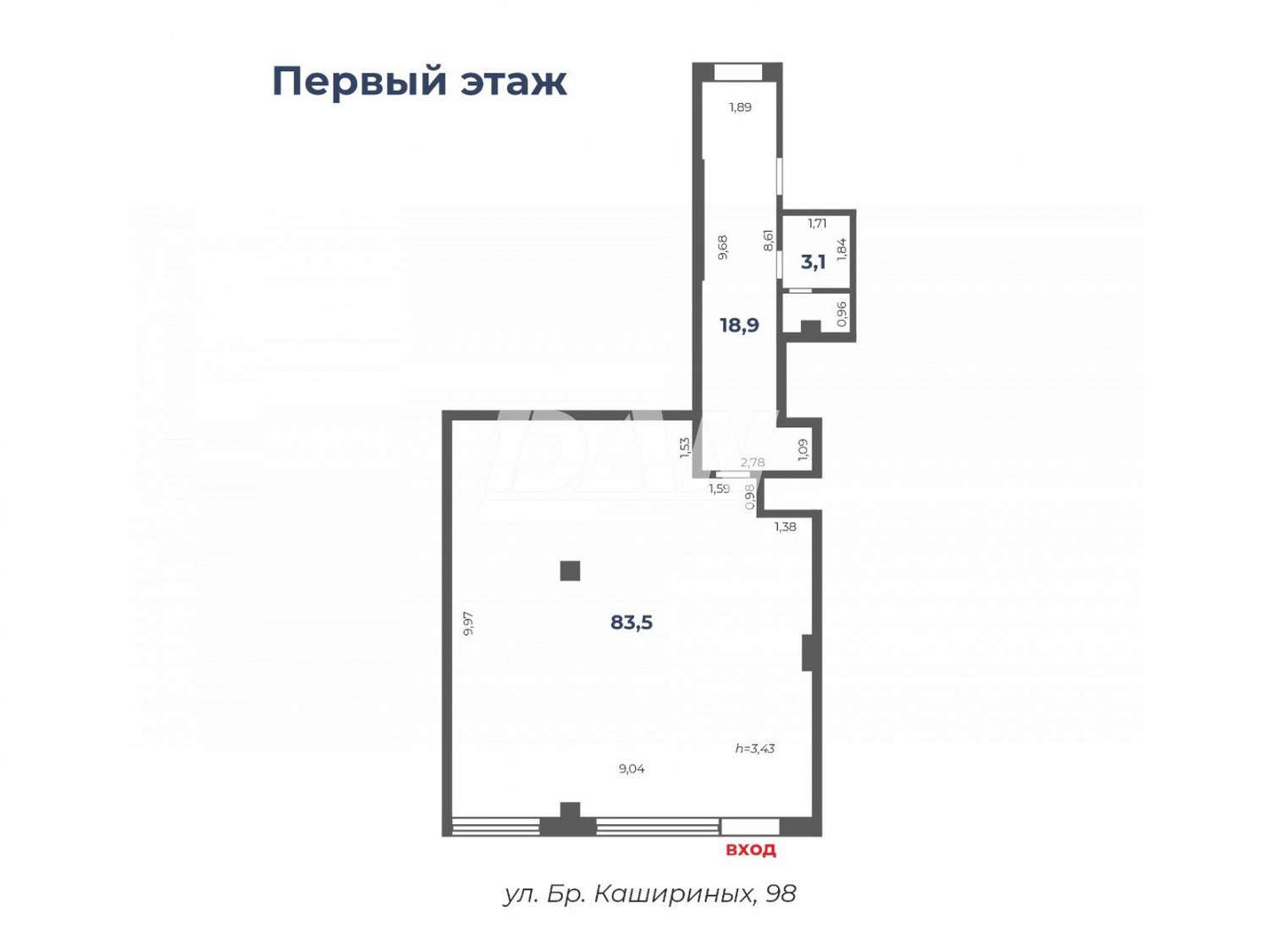 Помещение свободного назначения 102,4 м²