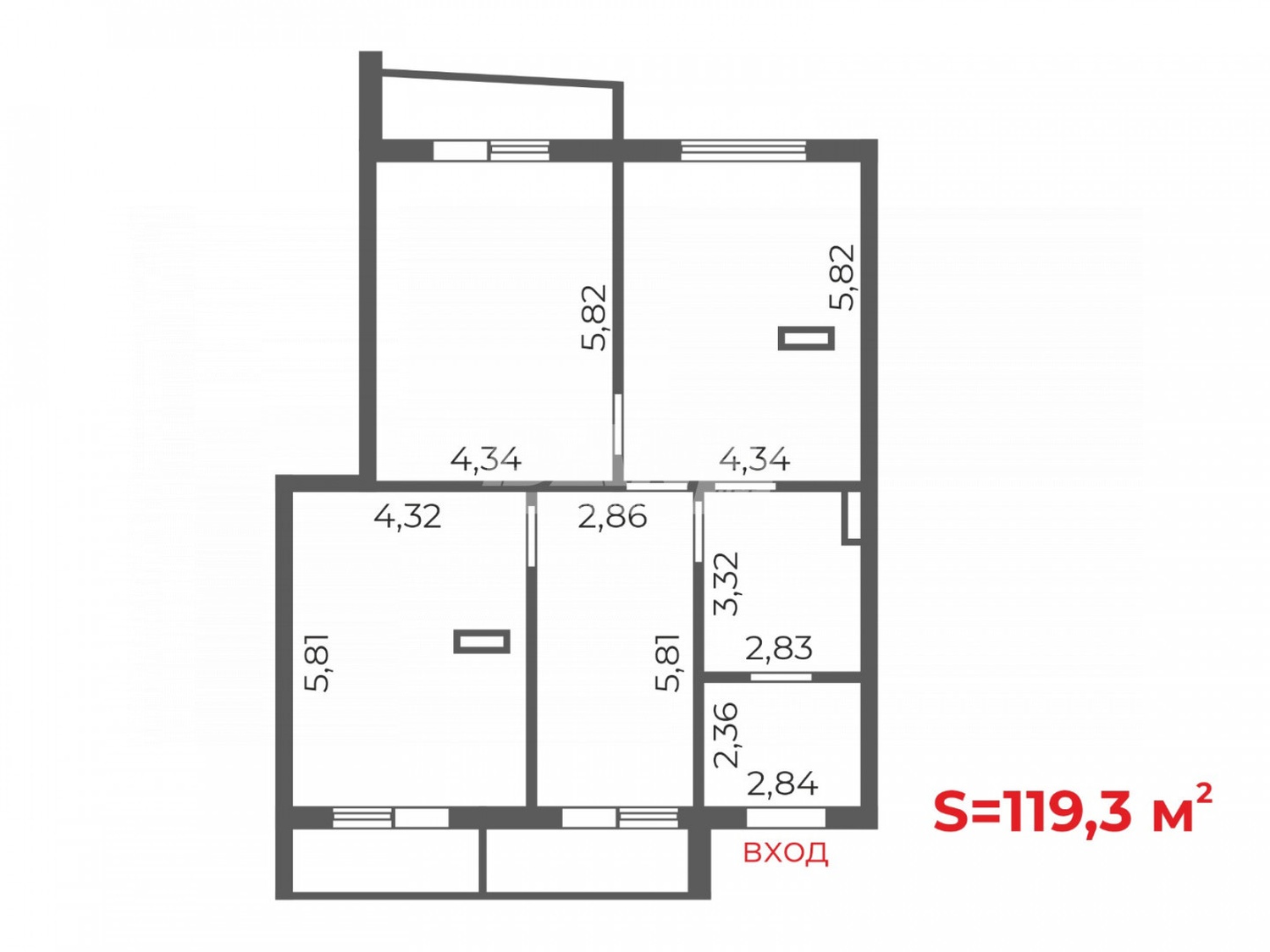 Помещение свободного назначения 119,3 м²