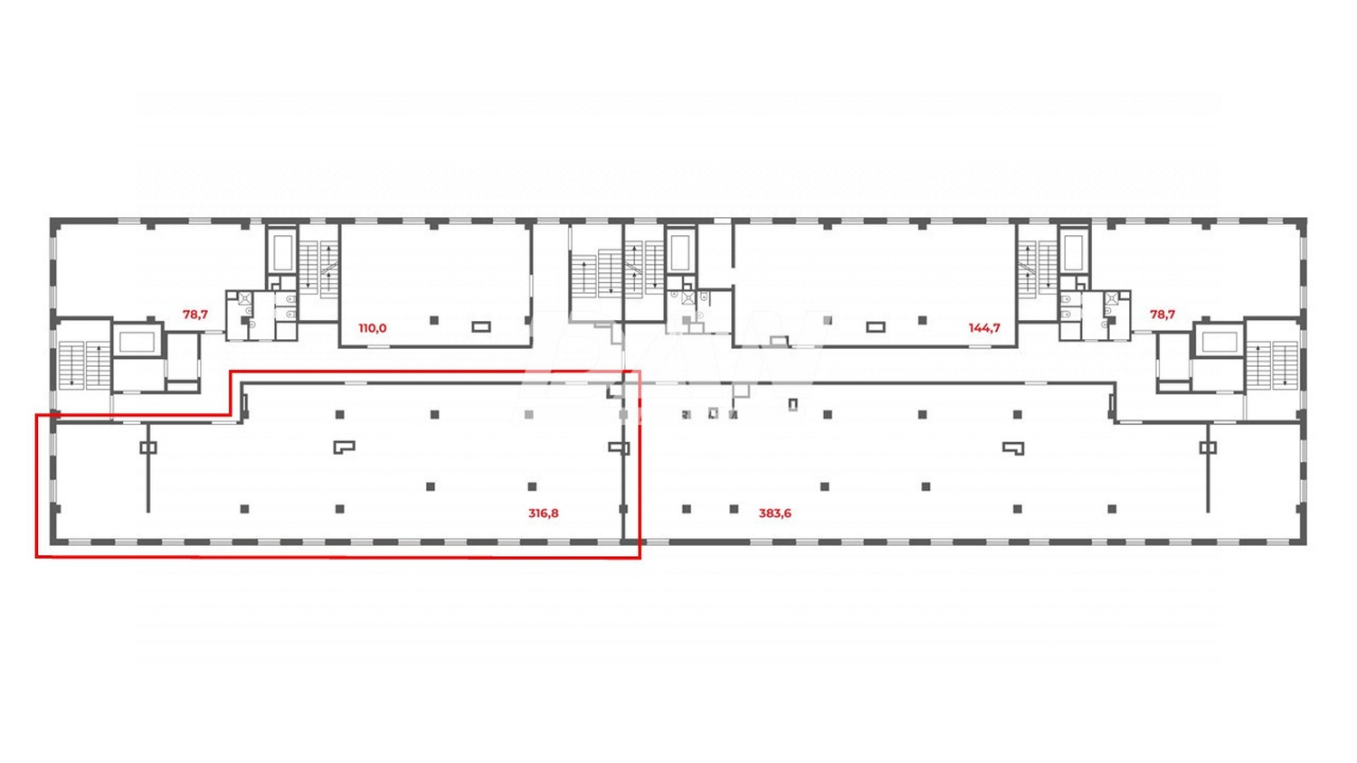 Помещение свободного назначения 316,8 м²