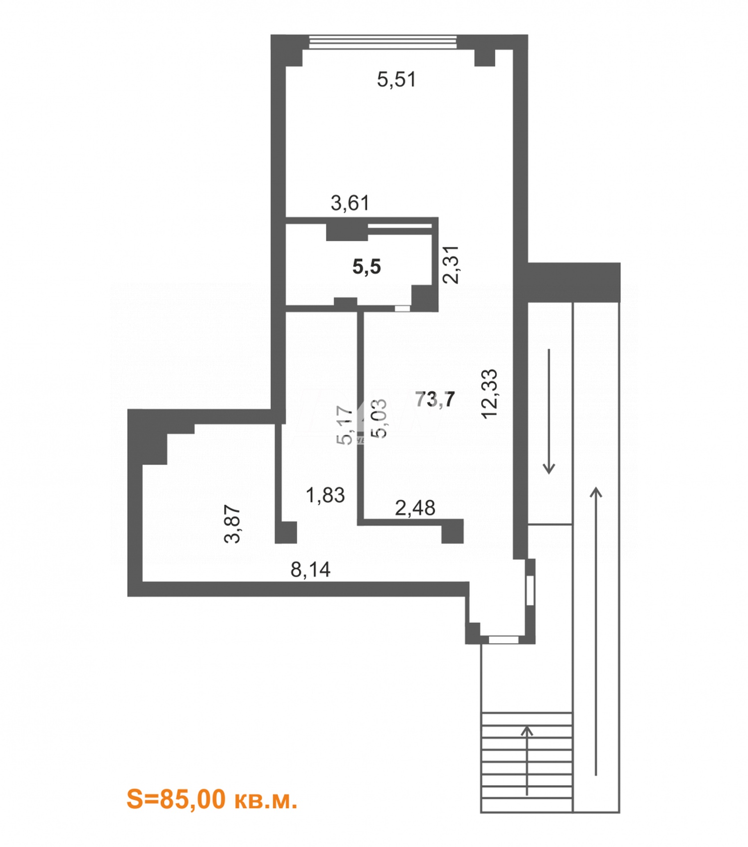Торговое помещение 85 м²
