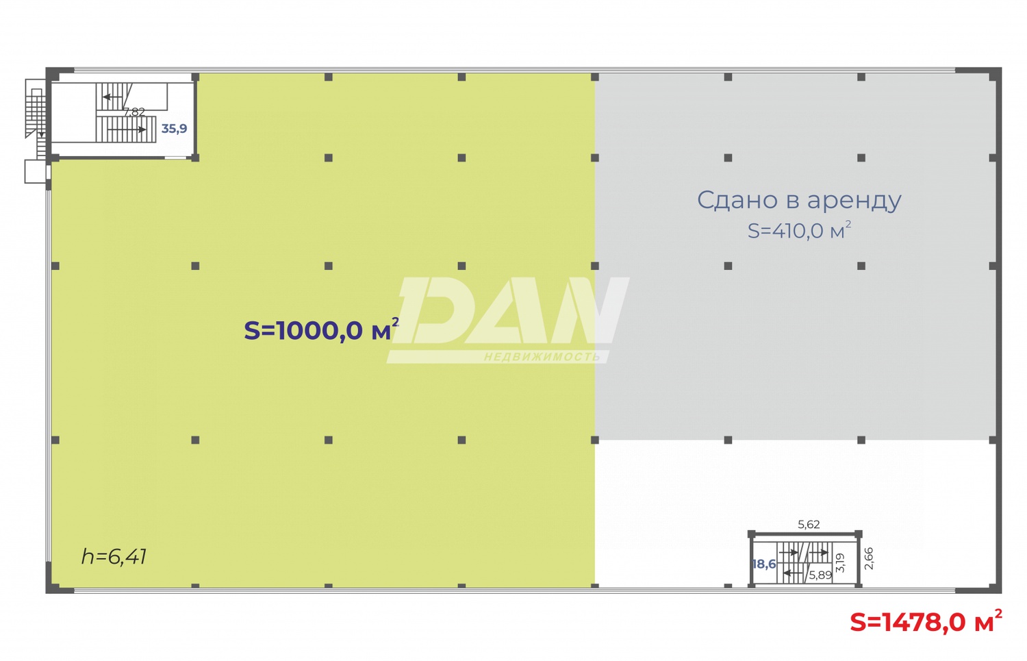 Торговое помещение 1000 м²