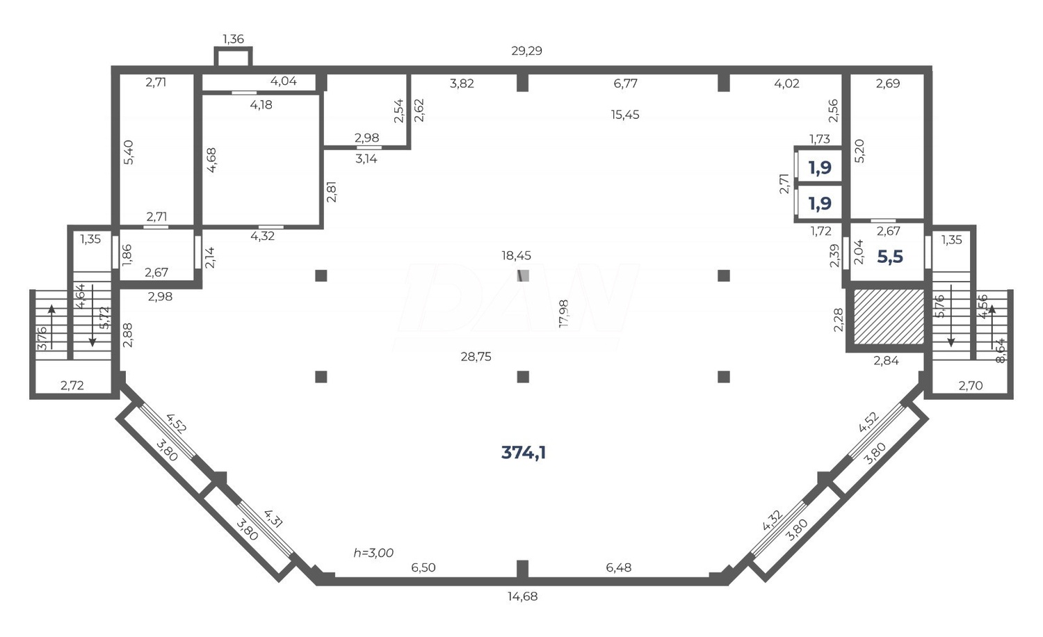 Помещение свободного назначения 160 м²