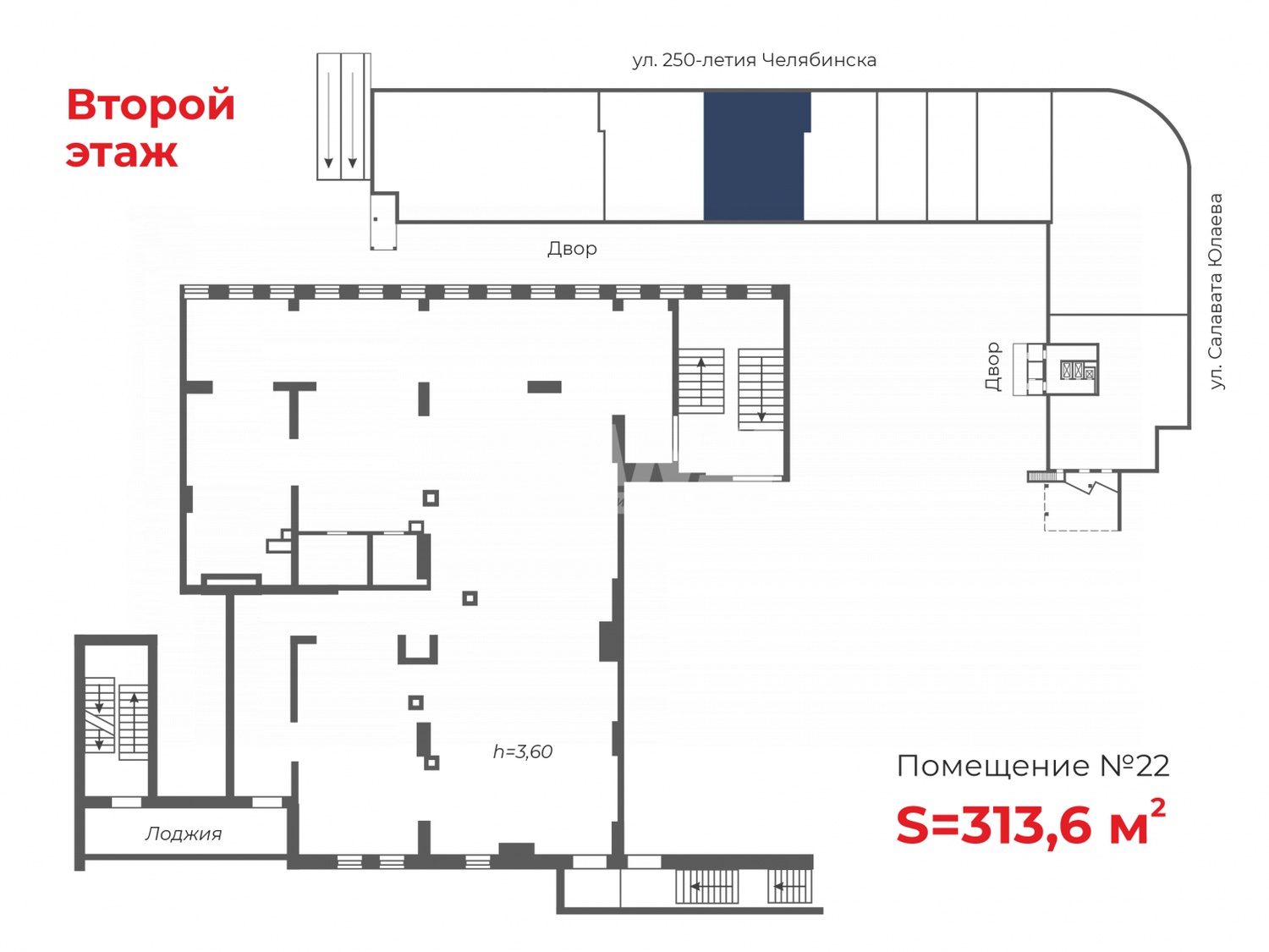Торговая площадь 313,6 м²