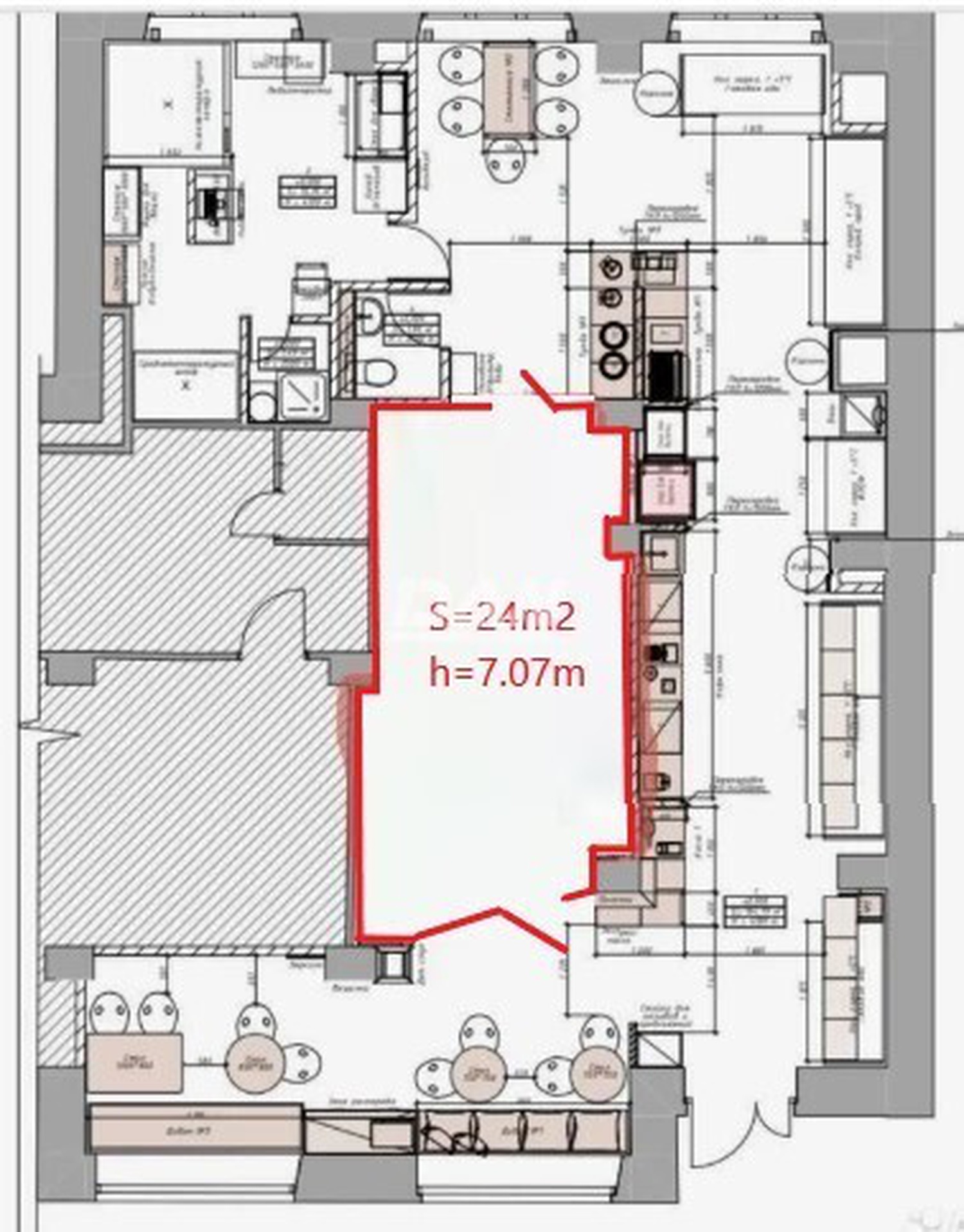 Торговое помещение 24 м²