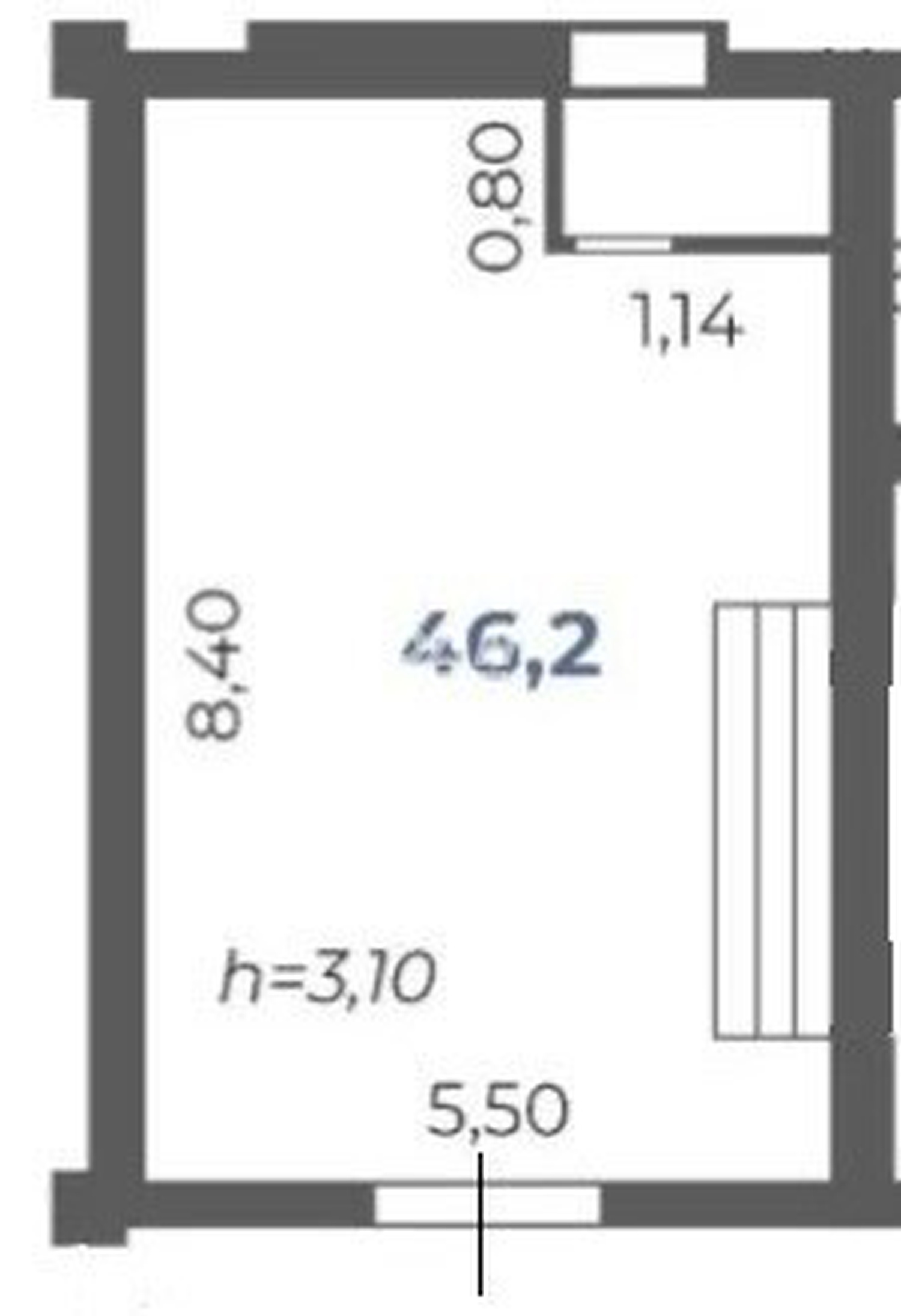 Торговое помещение 46,2 м²