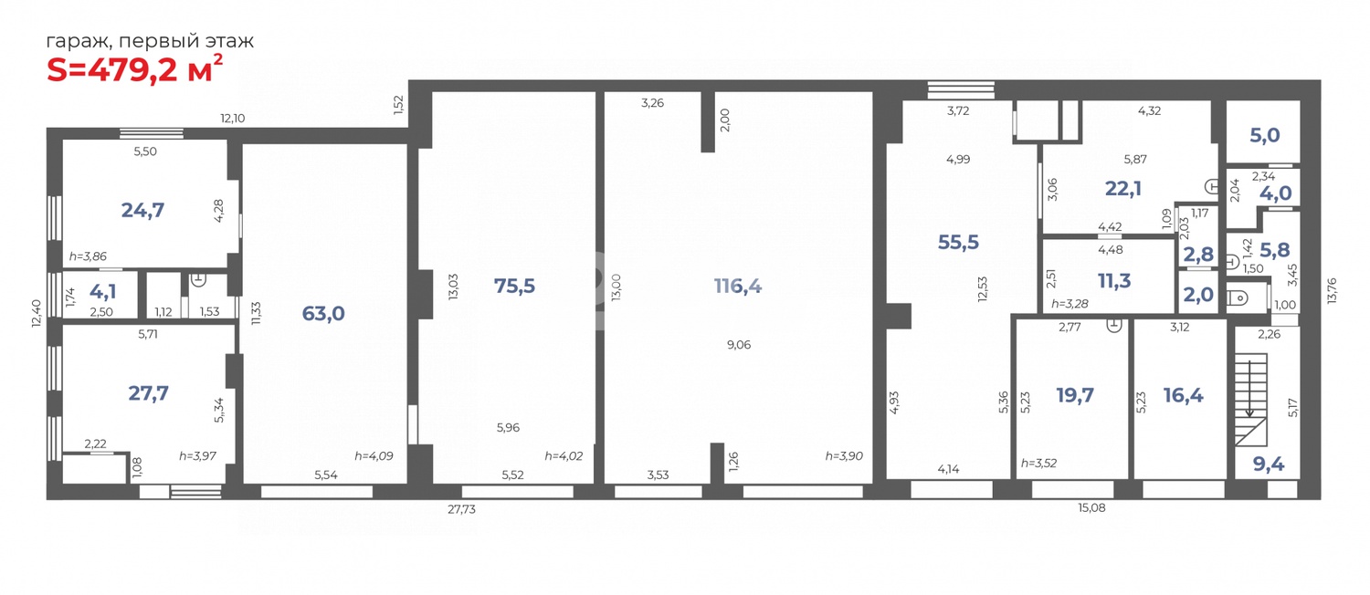 Производственное помещение 1734 м²