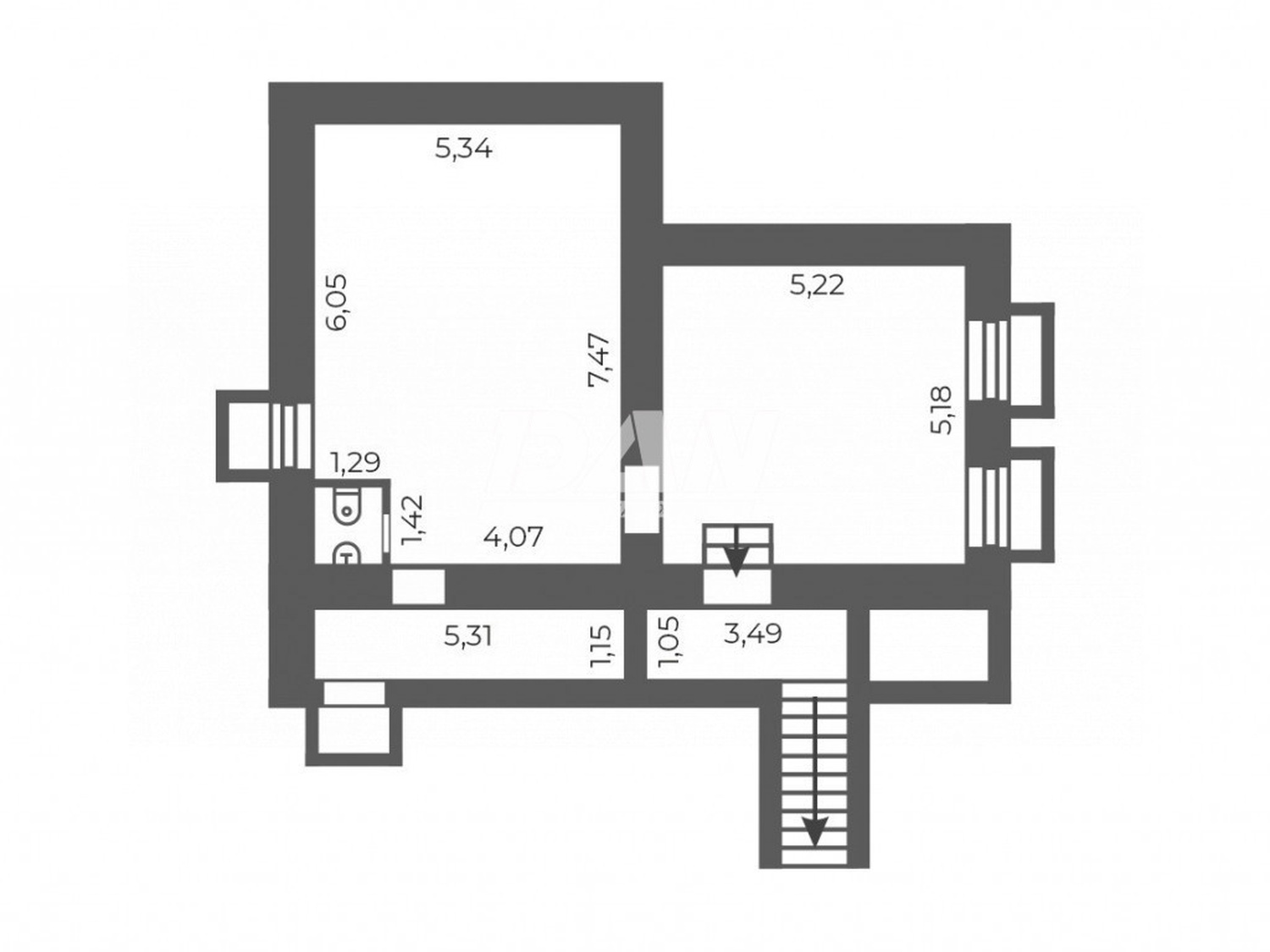 Торговое помещение 77,7 м²