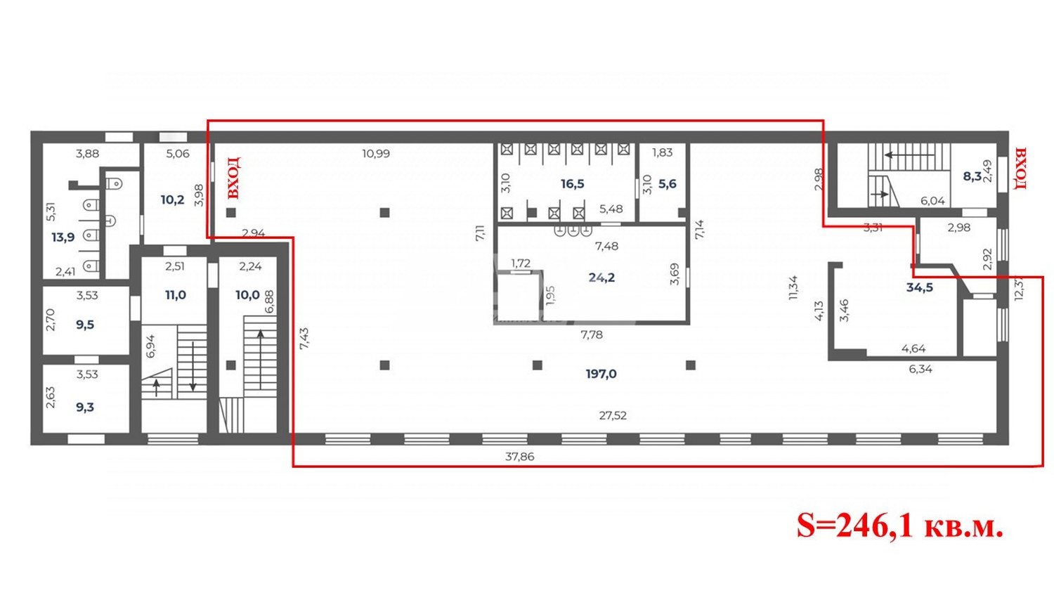Производственное помещение 246,1 м²