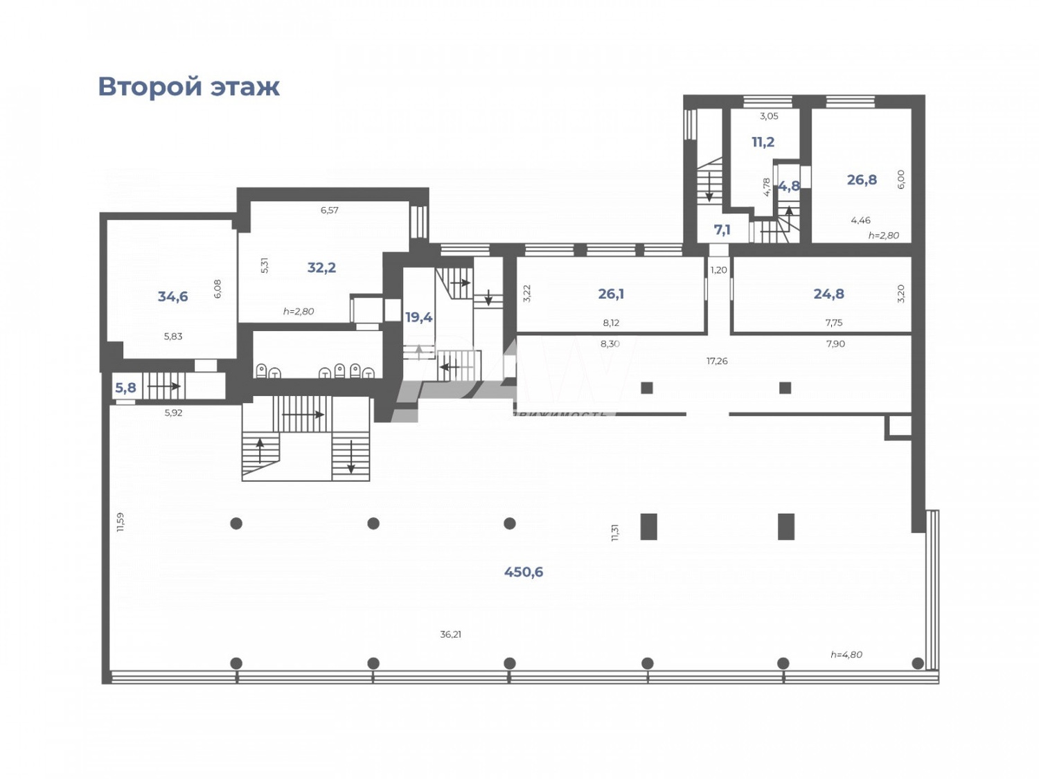 Помещение свободного назначения 1536,8 м²