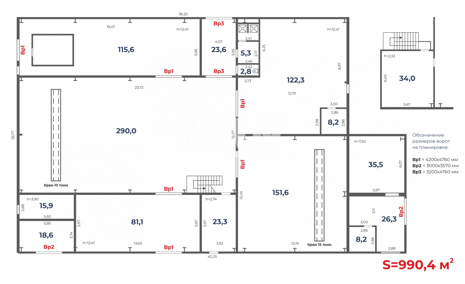 Производственное помещение 990 м²