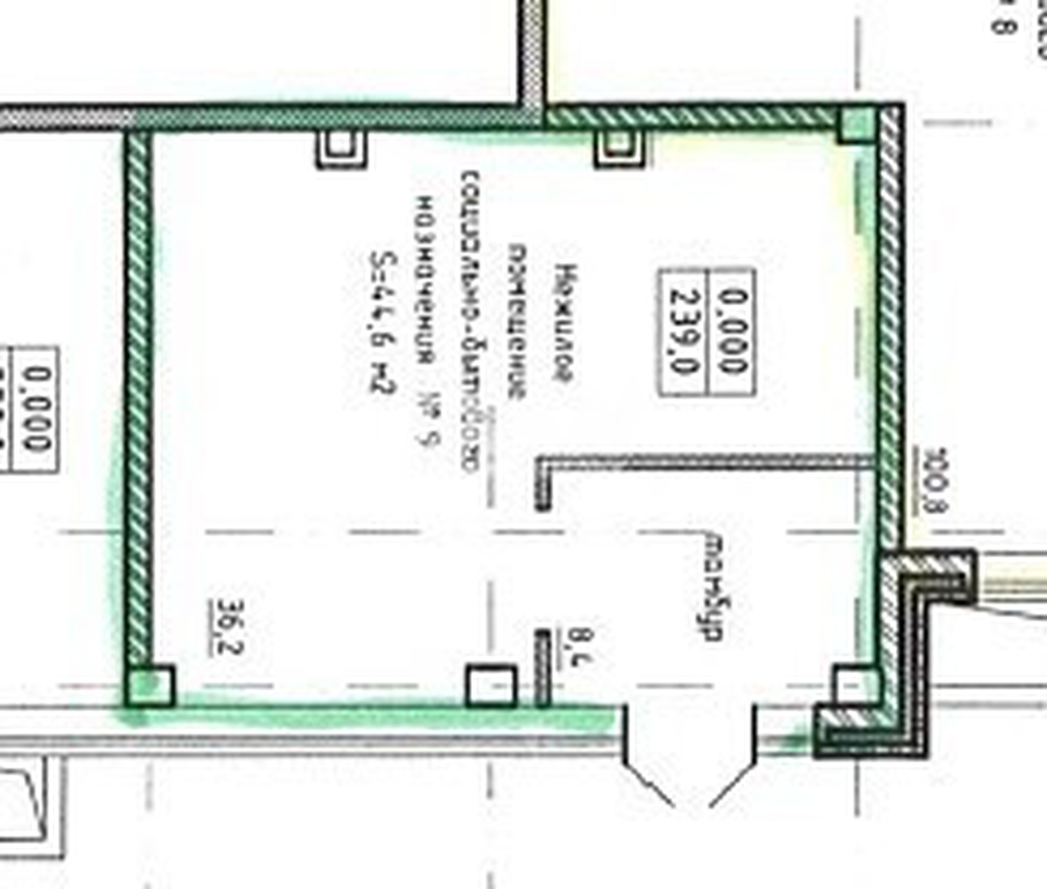 Помещение свободного назначения 44,5 м²