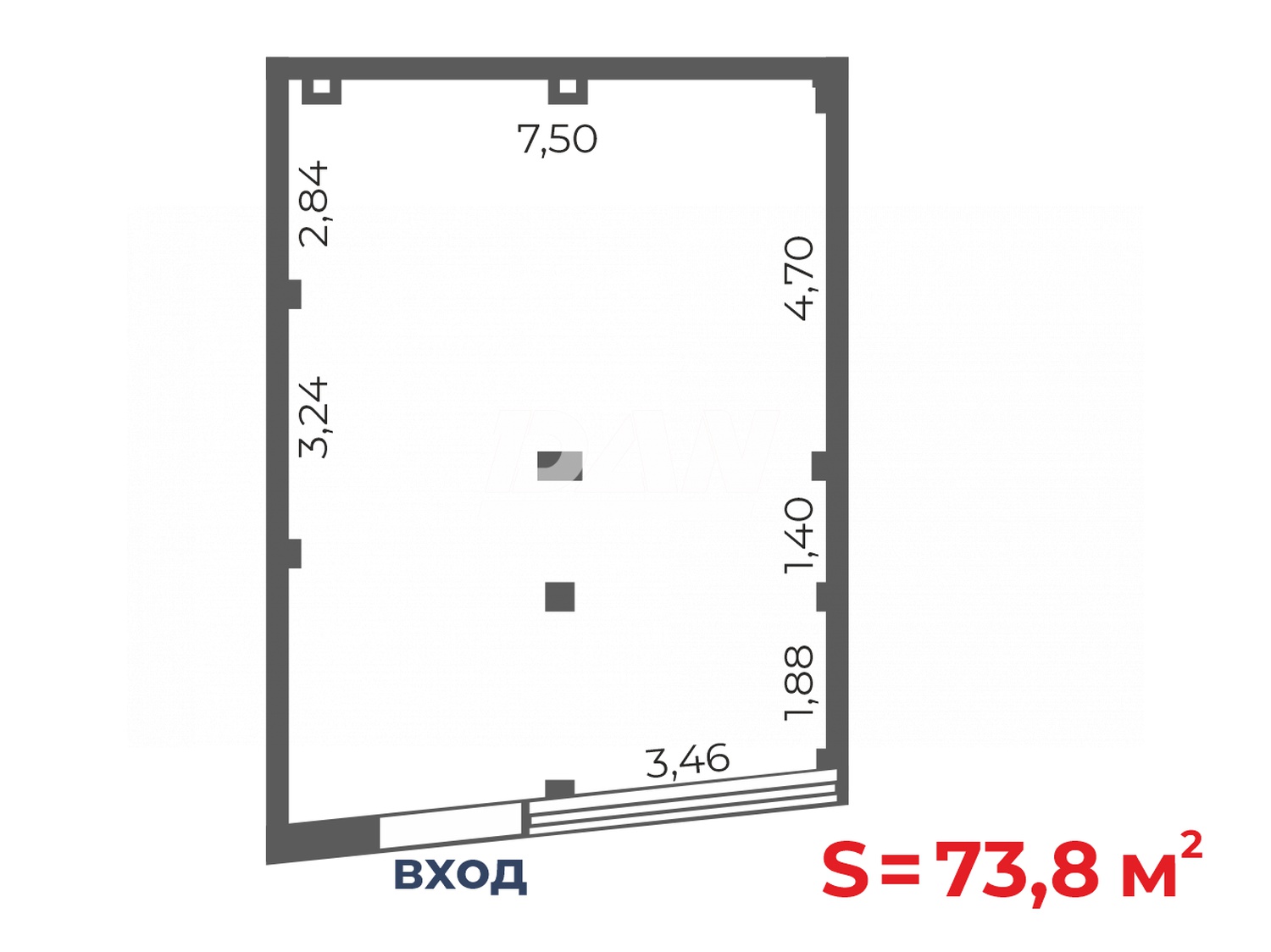 Помещение свободного назначения 73,8 м²